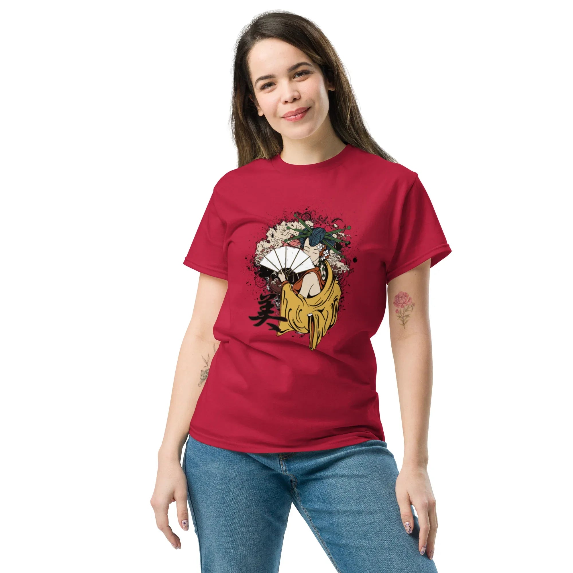 ELEGANCE OF THE EAST Damen T-Shirt - Rot / S - Printoo Shop - 7133462_11566