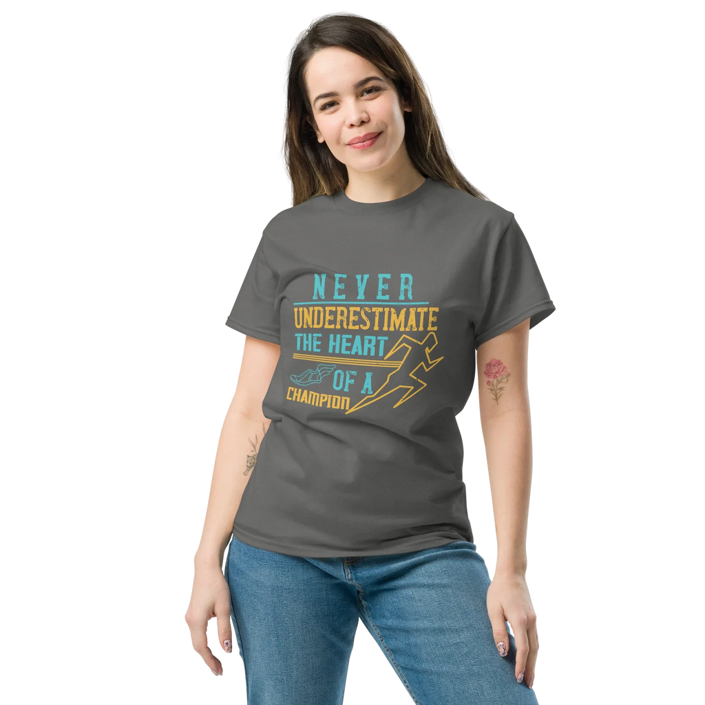 HEART OF A CHAMPION unisex t-shirt - - Running - Printoo Shop