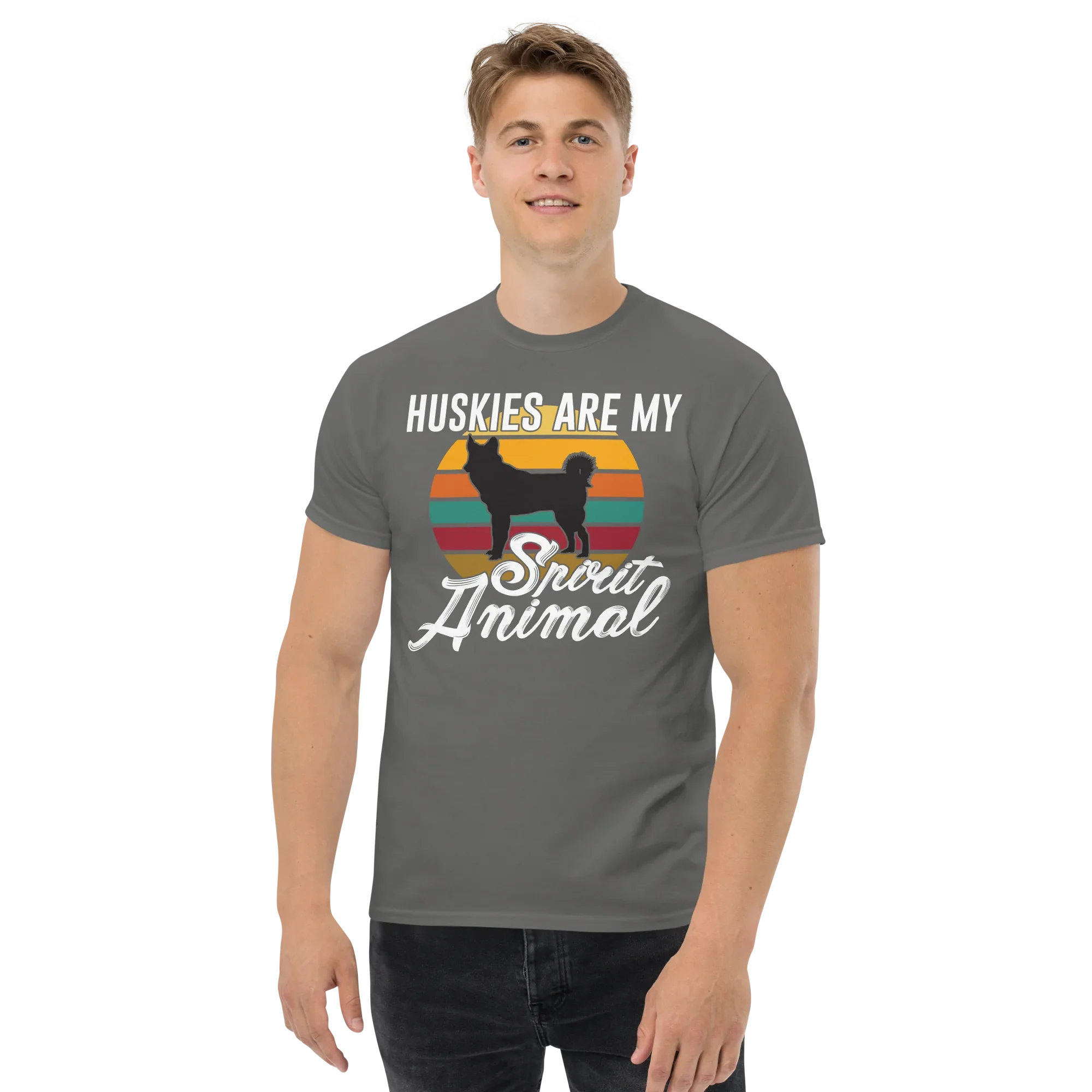 HUSKIES ARE MY SPIRIT ANIMAL unisex t-shirt - - - Printoo Shop