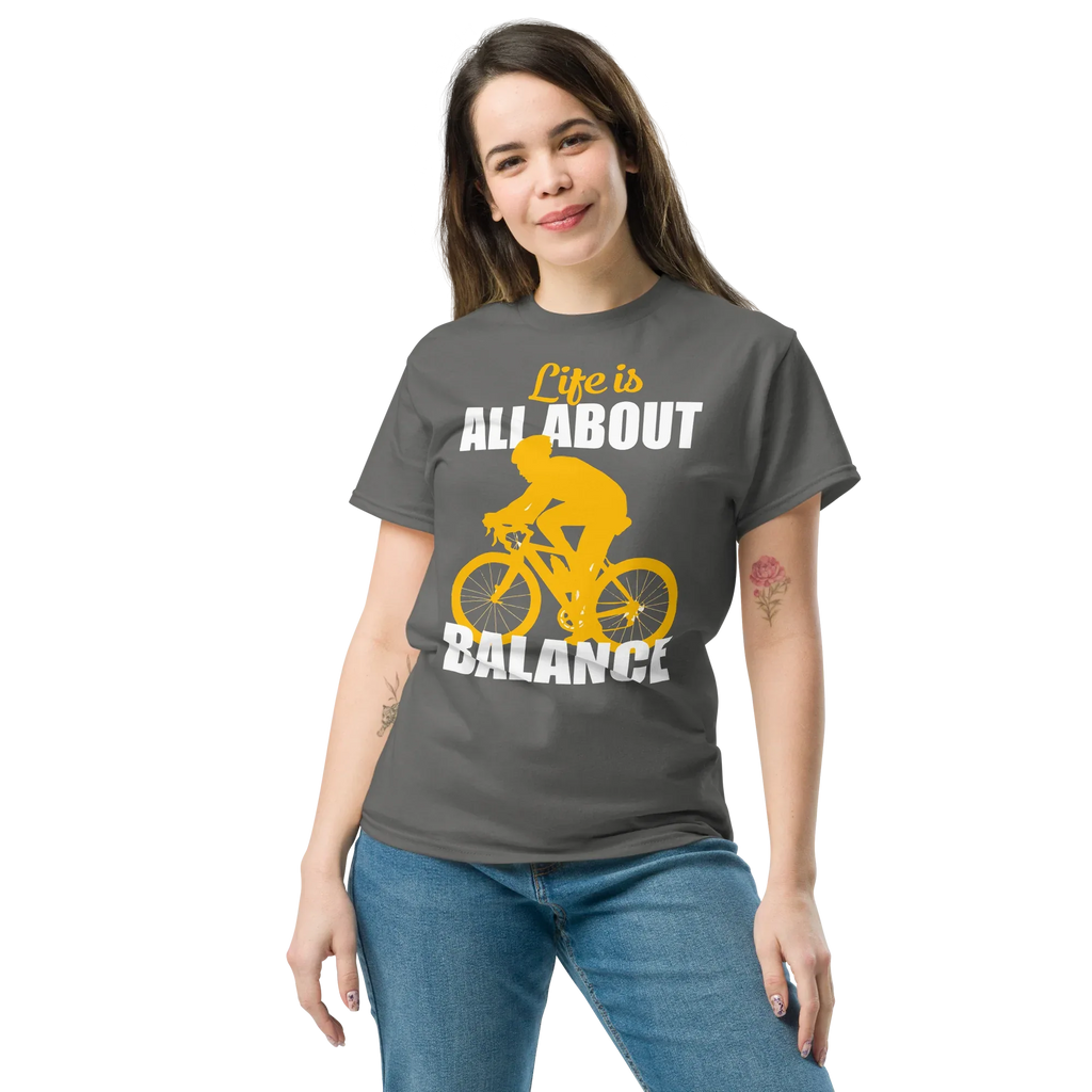 BALANCED LIFE unisex t-shirt - Printoo Shop - - bicycle, t-shirt, unisex, Unisex Classic Tee | Gildan 5000