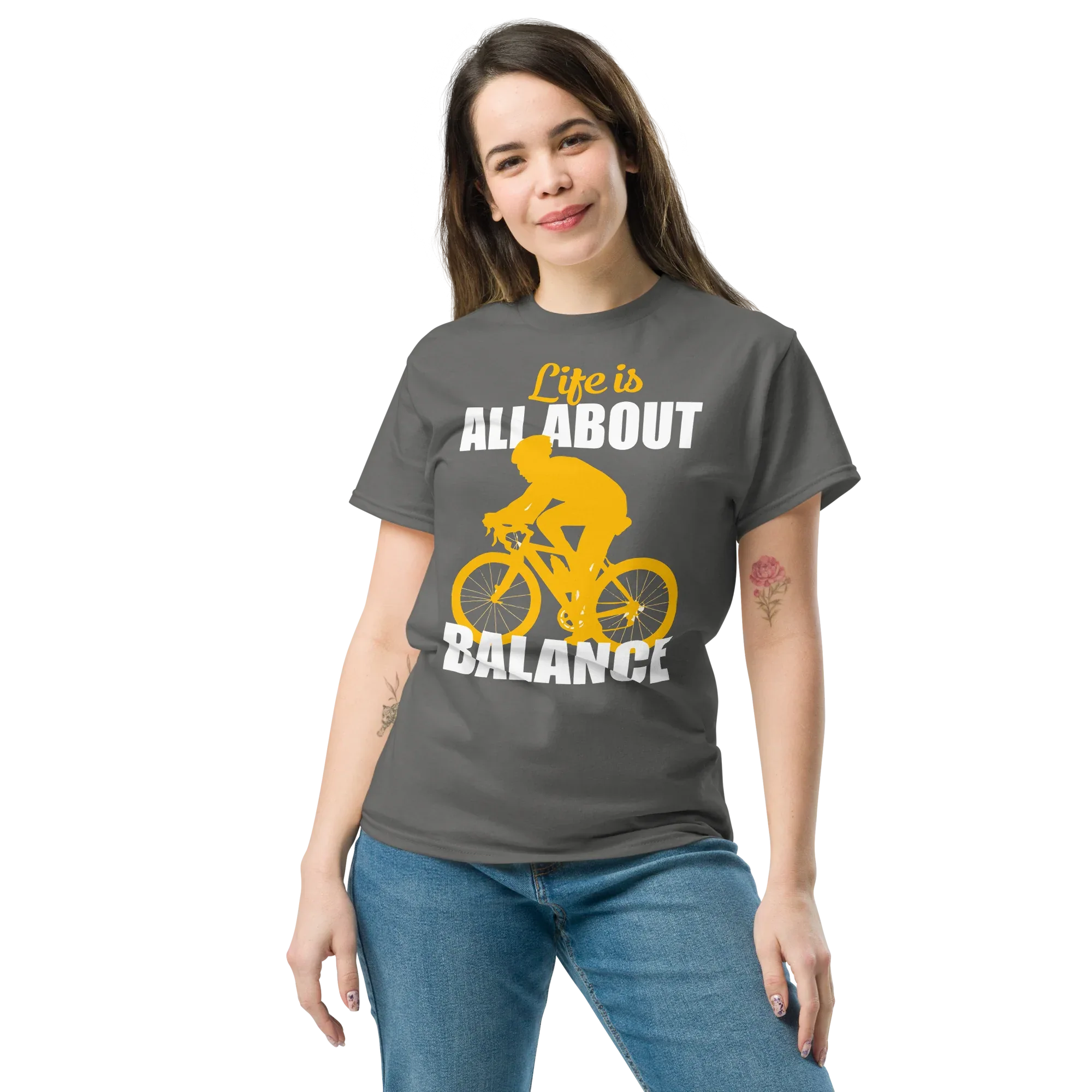 BALANCED LIFE unisex t-shirt - Printoo Shop - - bicycle, t-shirt, unisex, Unisex Classic Tee | Gildan 5000