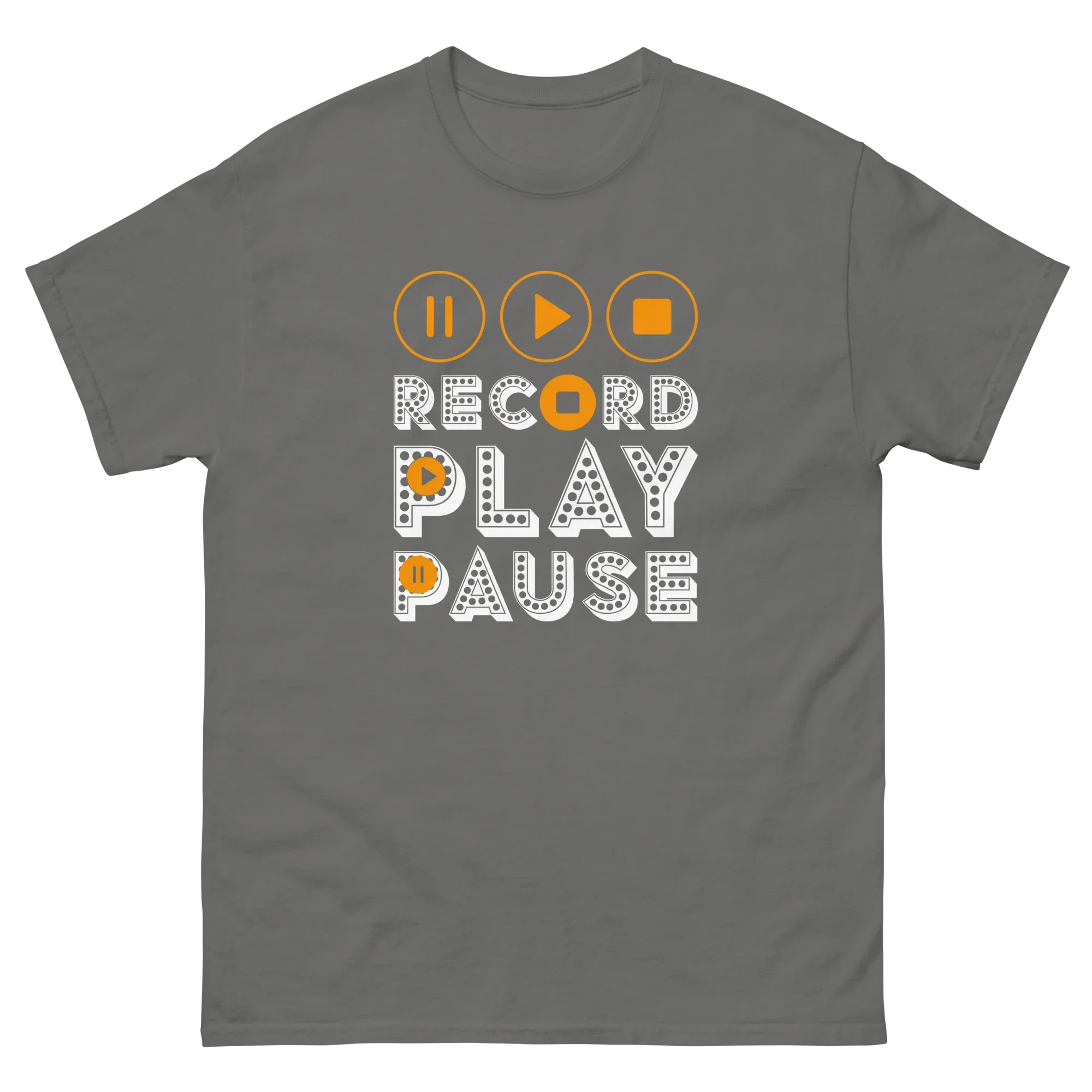 RECORD PLAY PAUSE unisex t-shirt - - Music t-shirts - Printoo Shop