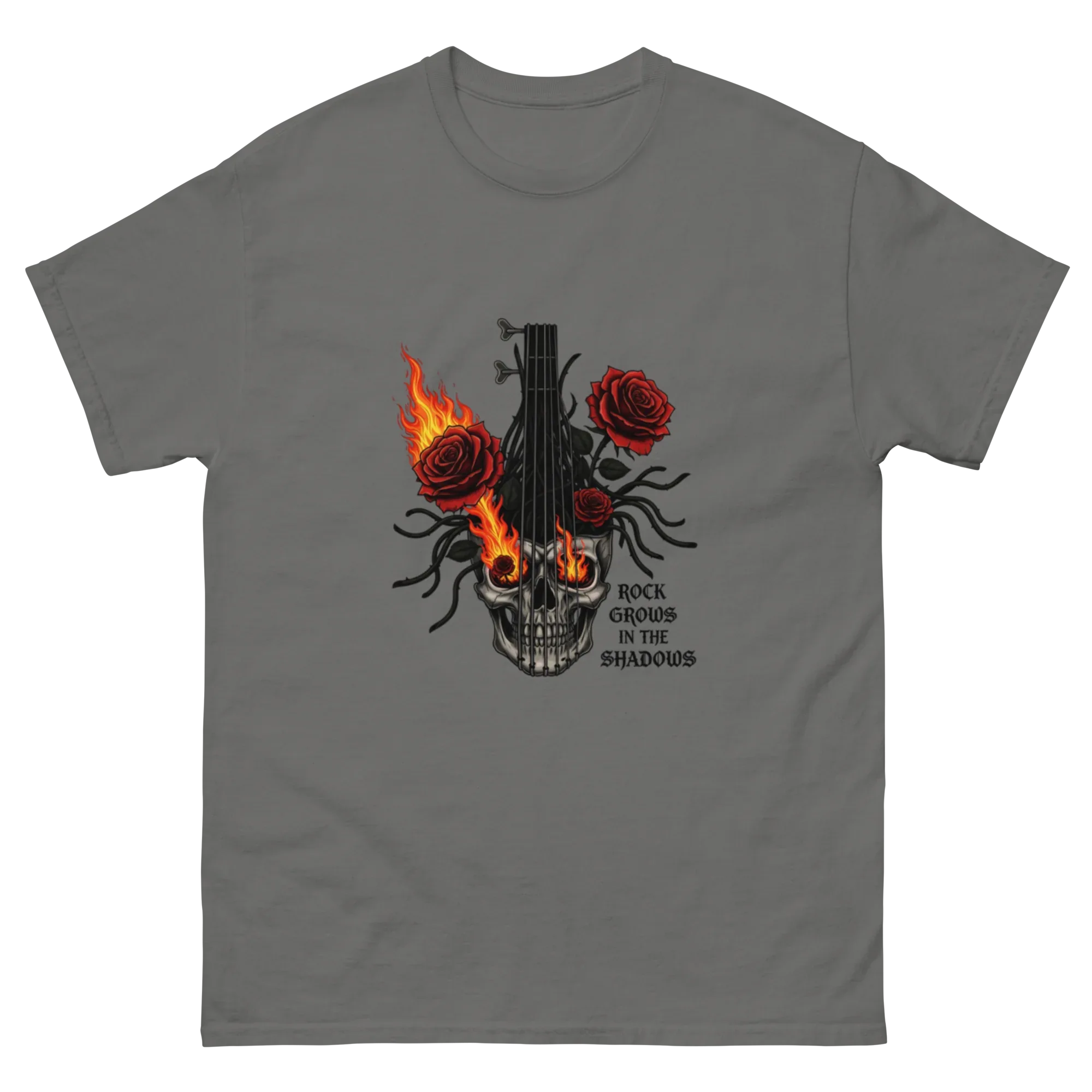 ROCK GROWS IN THE SHADOWS unisex t-shirt - Printoo Shop - - metalmusic, Music t-shirt, t-shirt, unisex, Unisex Classic Tee | Gildan 5000