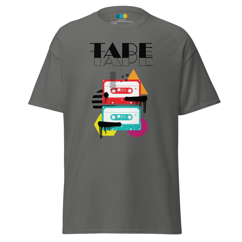 RETRO VIBE TAPE ART men’s t-shirt - Dark Heather / S - Printoo Shop - 3593913_15843