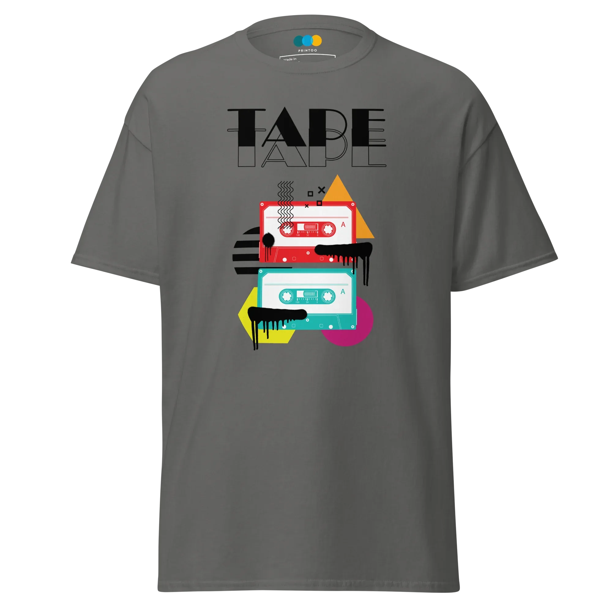 RETRO VIBE TAPE ART men’s t-shirt - Dark Heather / S - Printoo Shop - 3593913_15843