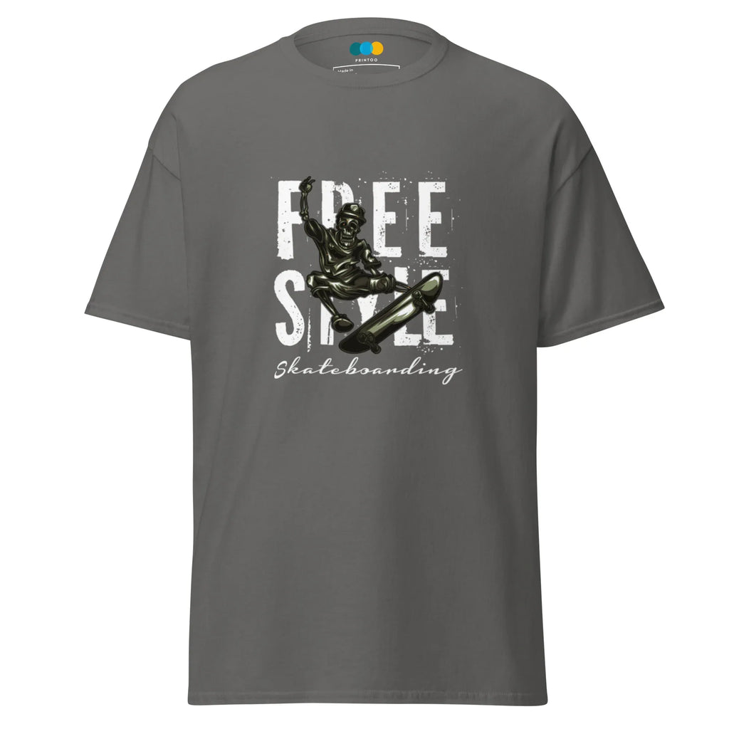 FREE STYLE SKATE VIBE men’s t-shirt - Charcoal / S - Printoo Shop - 1702754_15831
