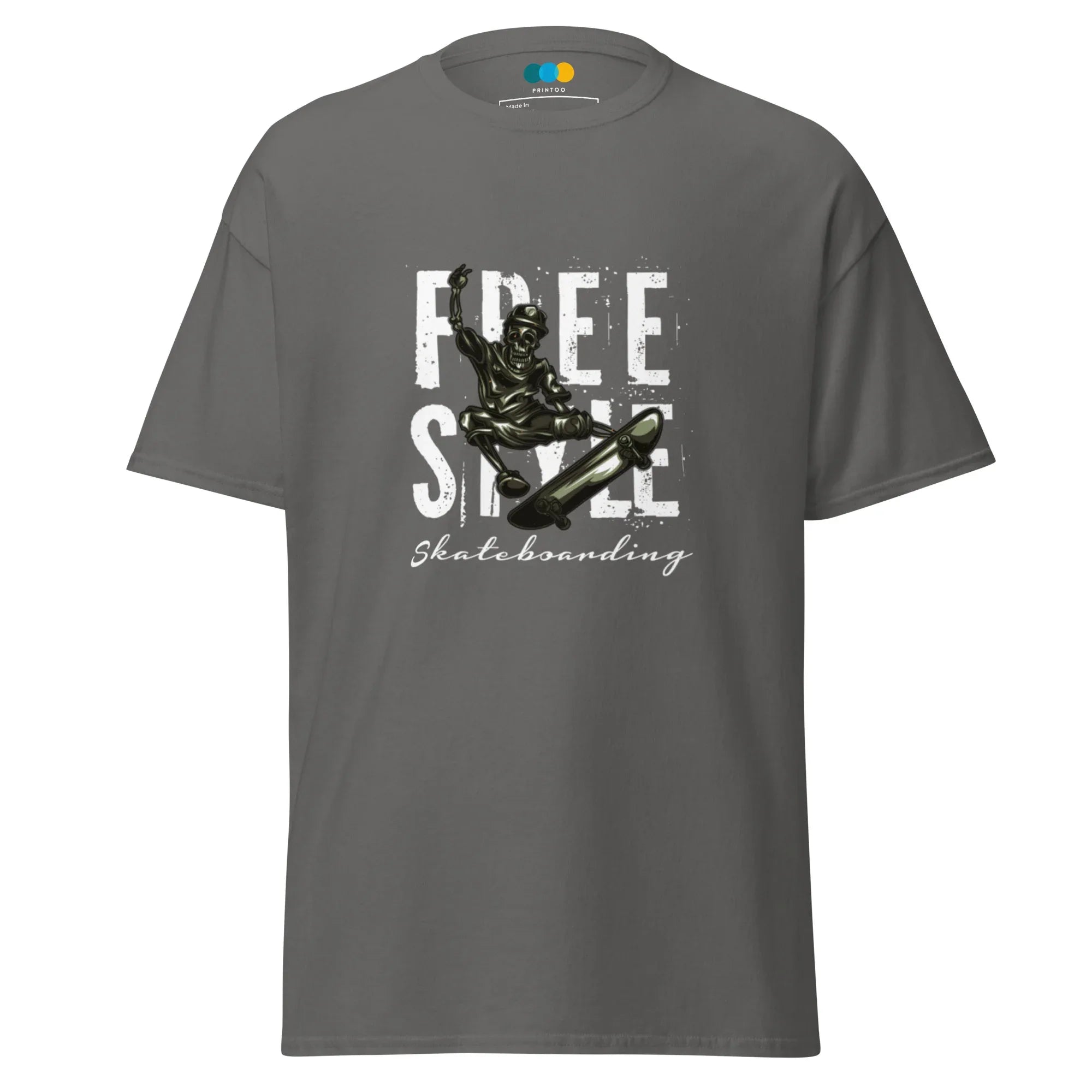 FREE STYLE SKATE VIBE men’s t-shirt - Charcoal / S - Printoo Shop - 1702754_15831