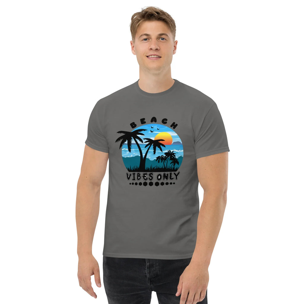 BEACH VIBES ONLY men’s t-shirt - Sapphire / S - Printoo Shop - 5821647_21659