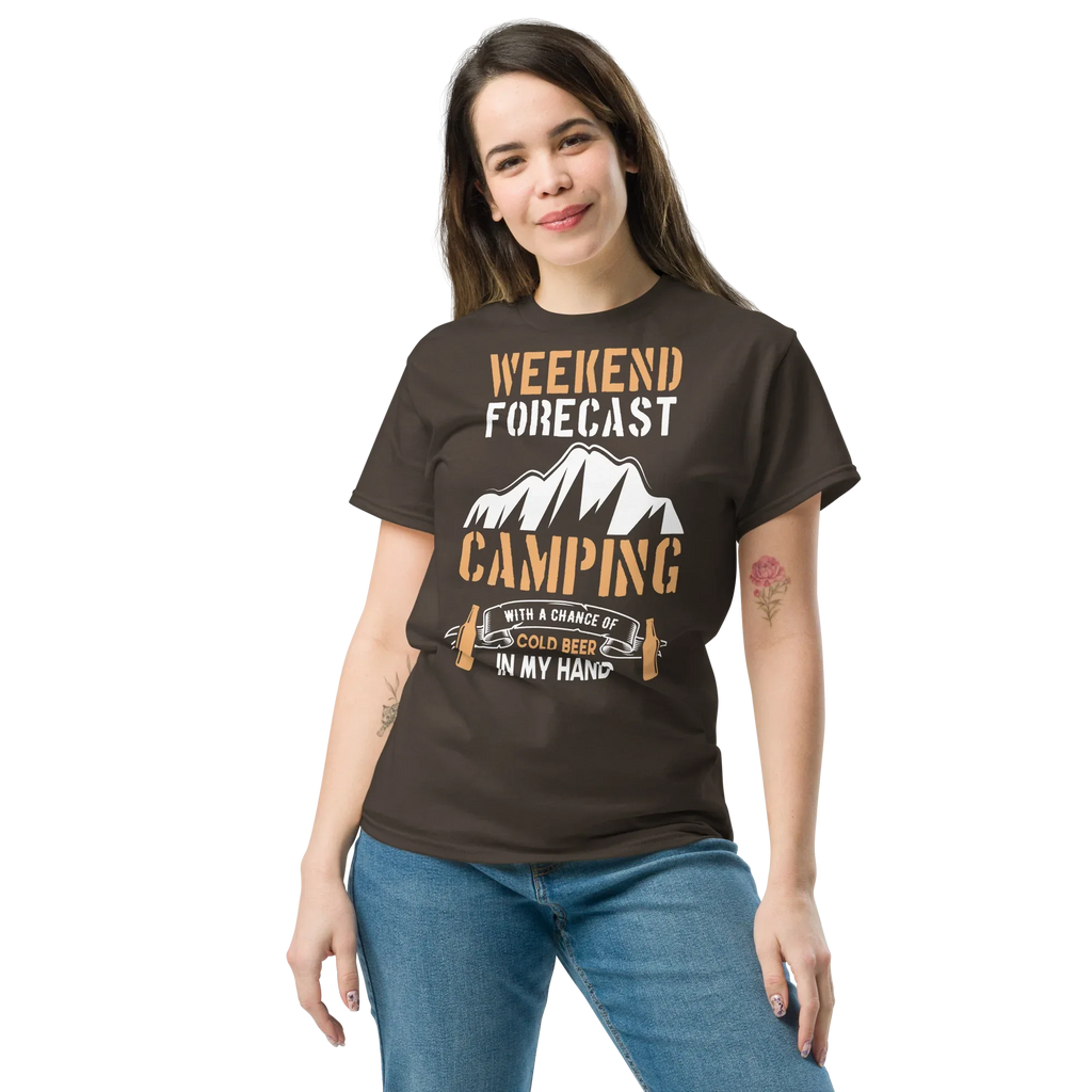 WEEKEND FORECAST unisex t-shirt - - Camping & Outdoor t-shirts - Printoo Shop