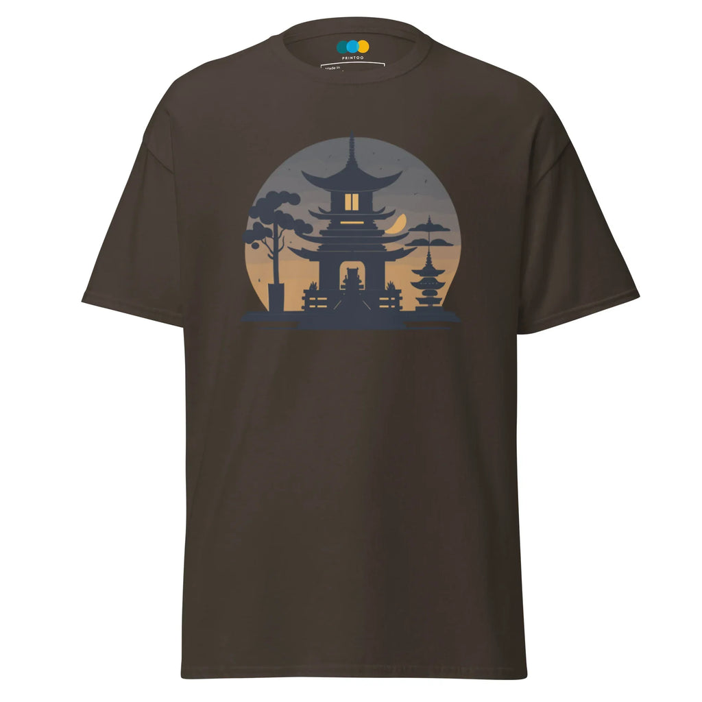 ZEN PAGODA NIGHT men’s t-shirt - Dark Chocolate / S - Printoo Shop - 2121444_15837
