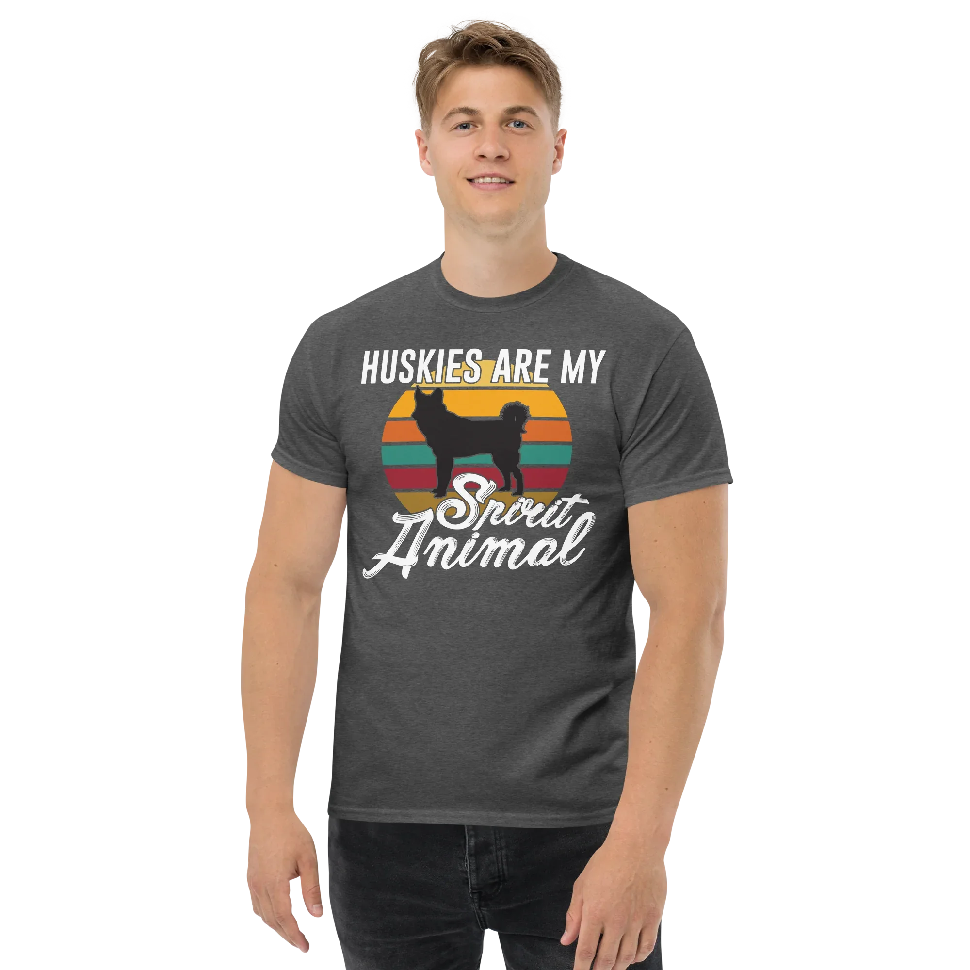HUSKIES ARE MY SPIRIT ANIMAL unisex t-shirt - - - Printoo Shop