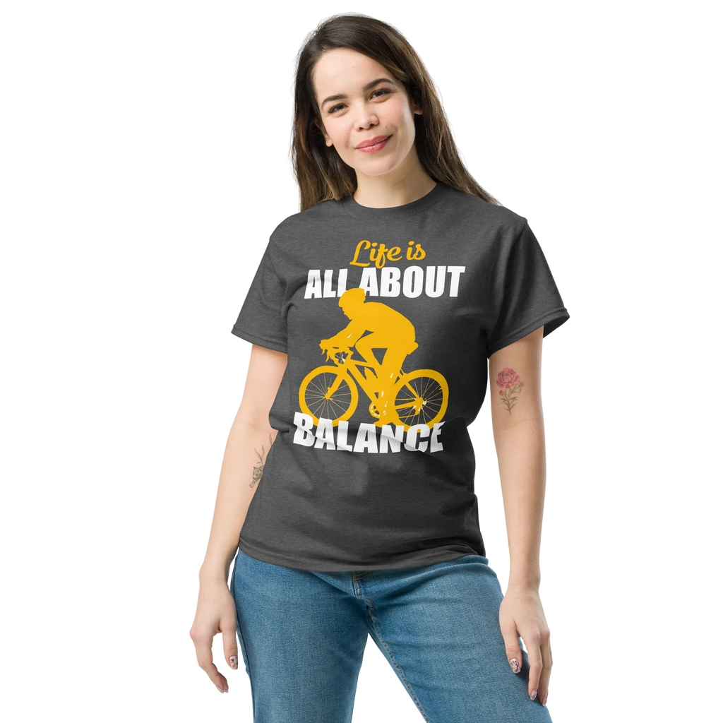 BALANCED LIFE unisex t-shirt - Printoo Shop - - bicycle, t-shirt, unisex, Unisex Classic Tee | Gildan 5000