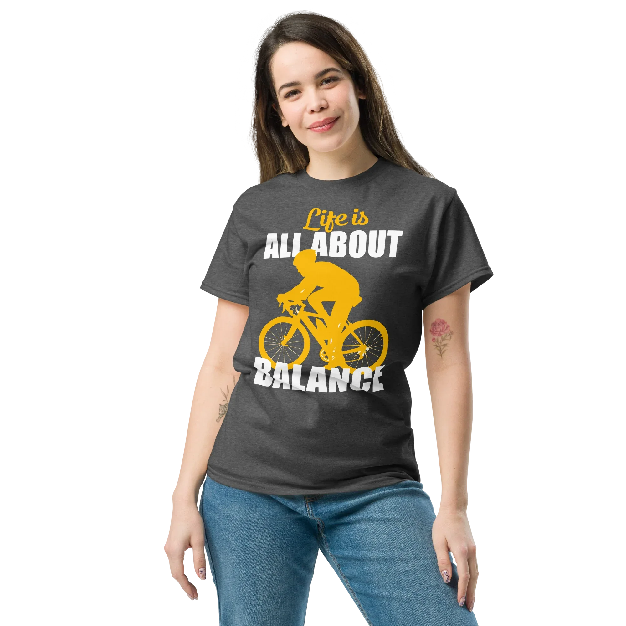BALANCED LIFE unisex t-shirt - Printoo Shop - - bicycle, t-shirt, unisex, Unisex Classic Tee | Gildan 5000