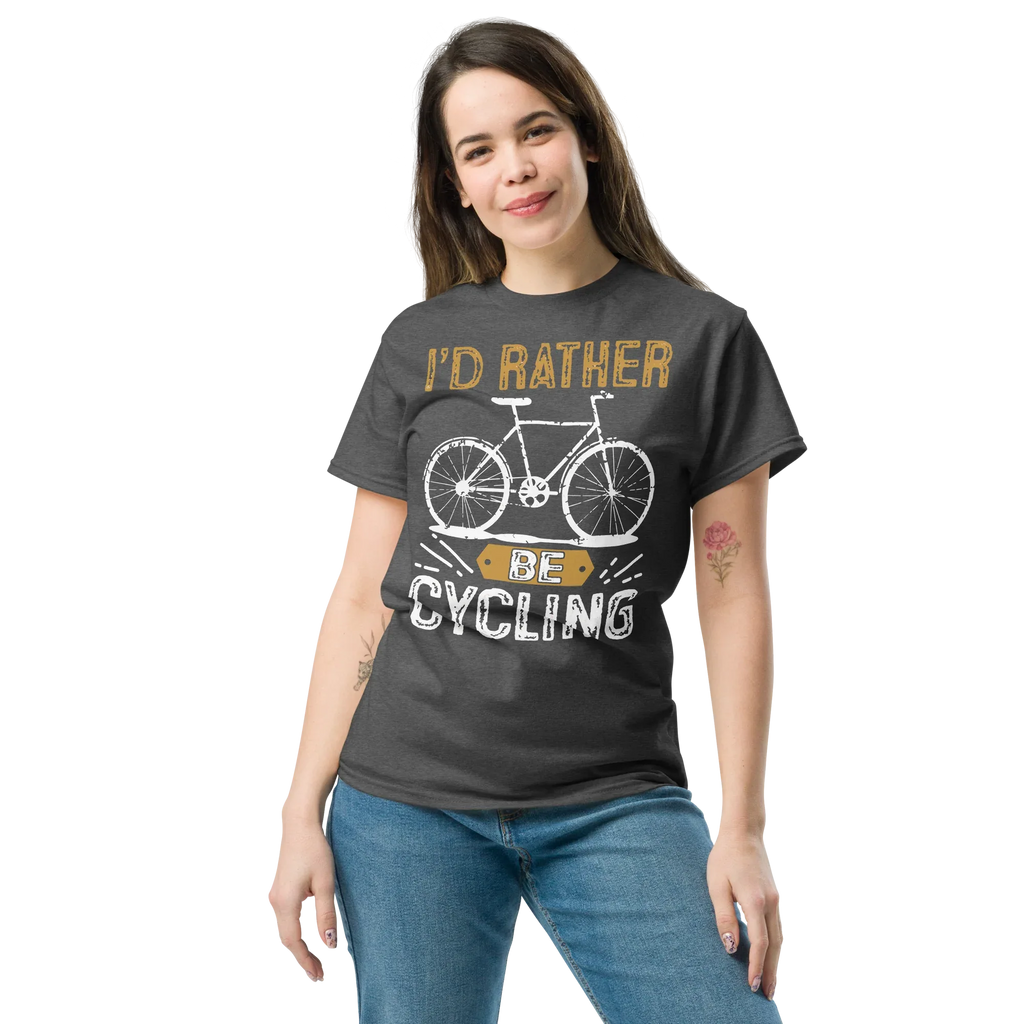 I'D RATHER BE CYCLING unisex t-shirt - - Bicycle t-shirts - Printoo Shop