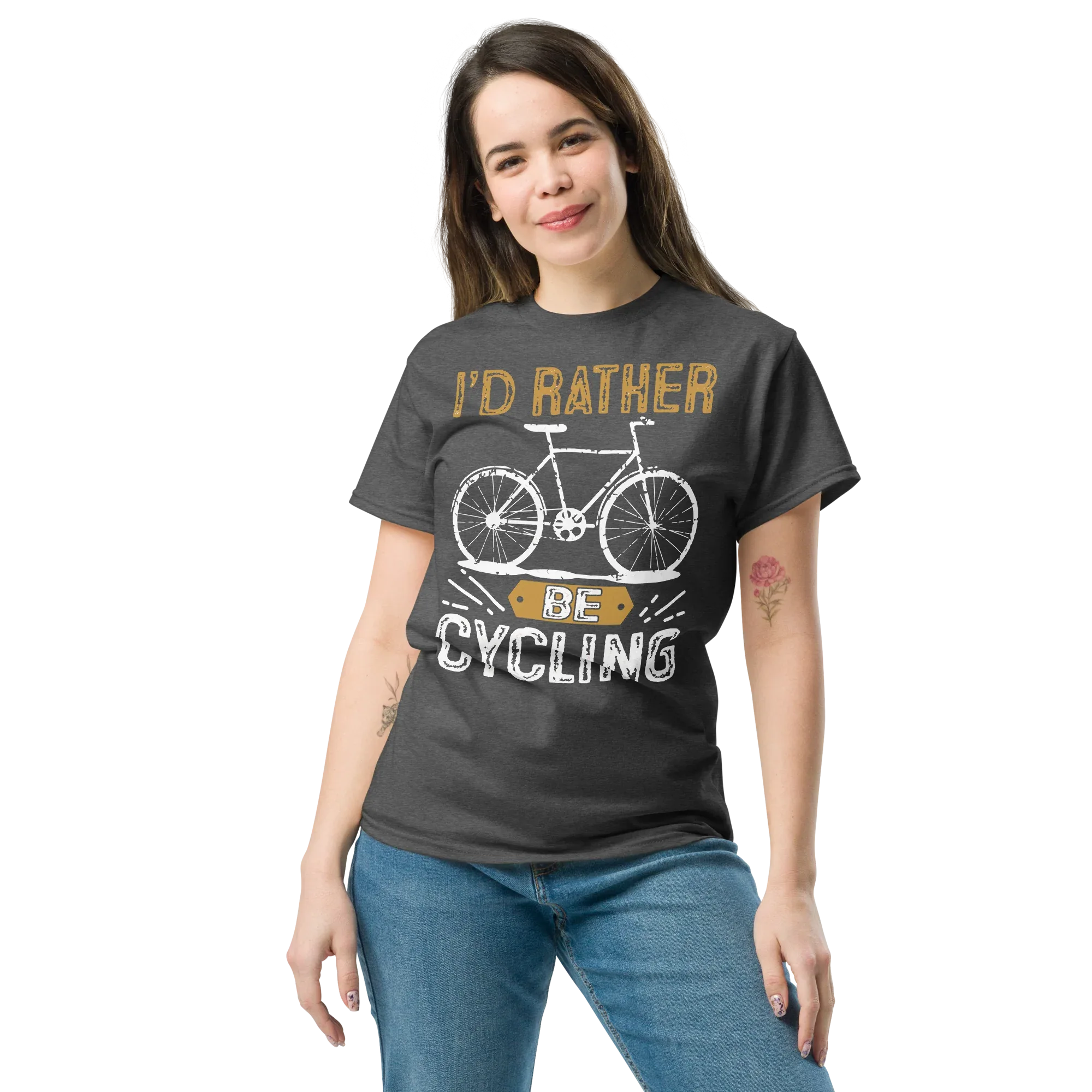 I'D RATHER BE CYCLING unisex t-shirt - - Bicycle t-shirts - Printoo Shop