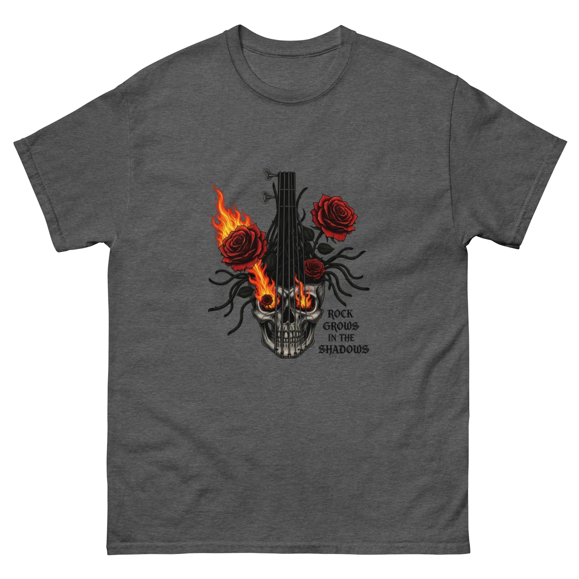 ROCK GROWS IN THE SHADOWS unisex t-shirt - Printoo Shop - - metalmusic, Music t-shirt, t-shirt, unisex, Unisex Classic Tee | Gildan 5000