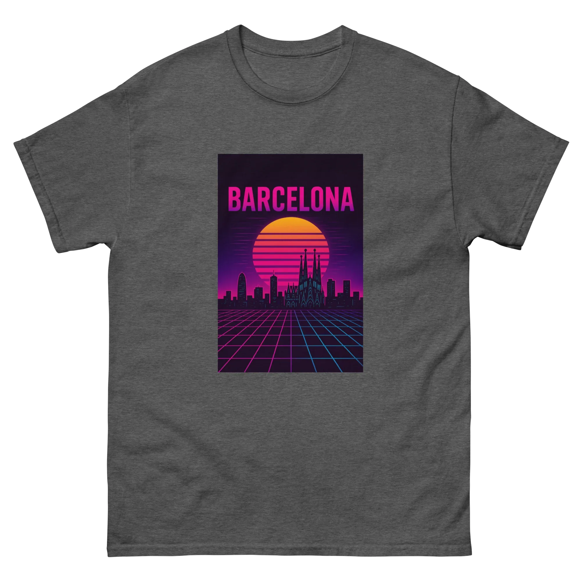 BARCELONA RETRO SYNTHWAVE unisex t-shirt - Printoo Shop - - Retro & Synthwave T-Shirts, t-shirt, unisex, Unisex Classic Tee | Gildan 5000