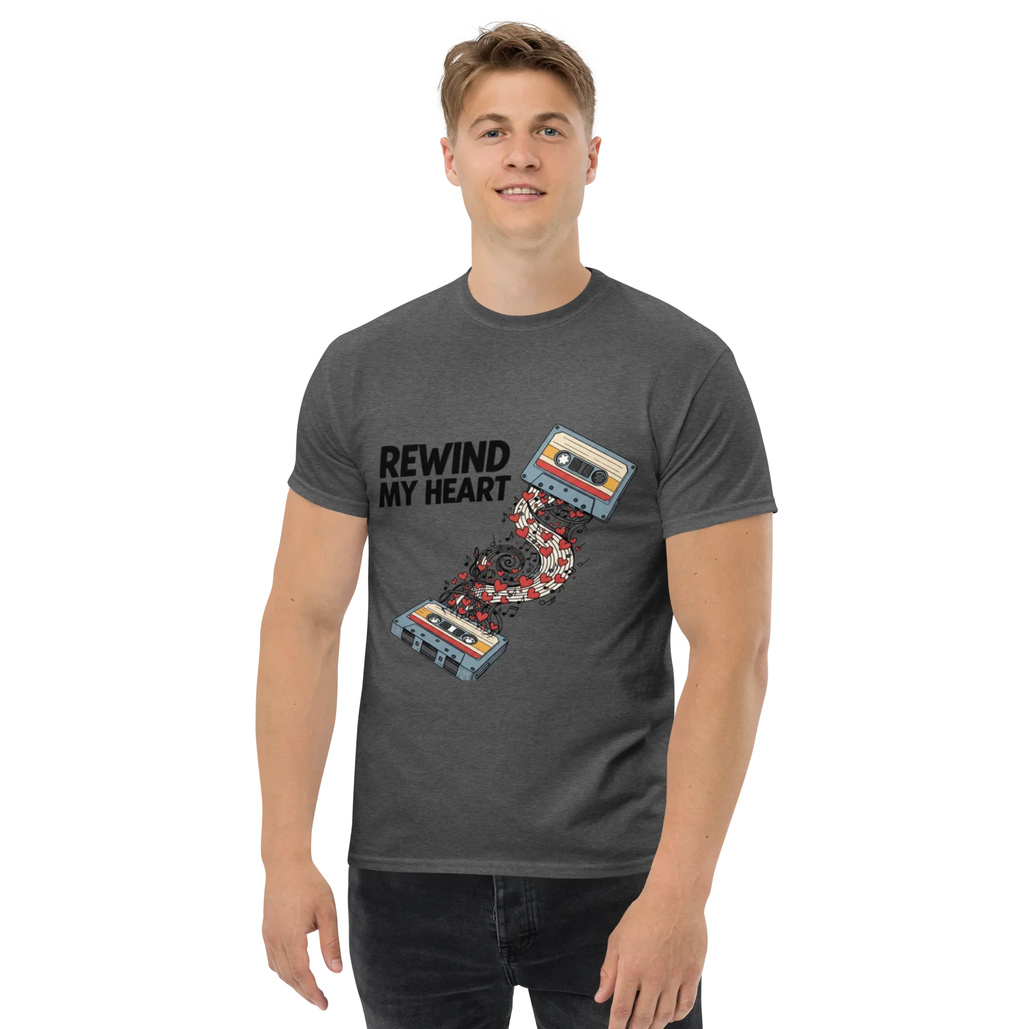 I REWIND MY HEART unisex t-shirt - Printoo Shop - - Music t-shirt, Retro & Synthwave T-Shirts, t-shirt, unisex, Unisex Classic Tee | Gildan 5000