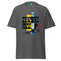 NEVER GIVE UP men’s t-shirt - Dark Heather / S - Printoo Shop - 3706269_15843