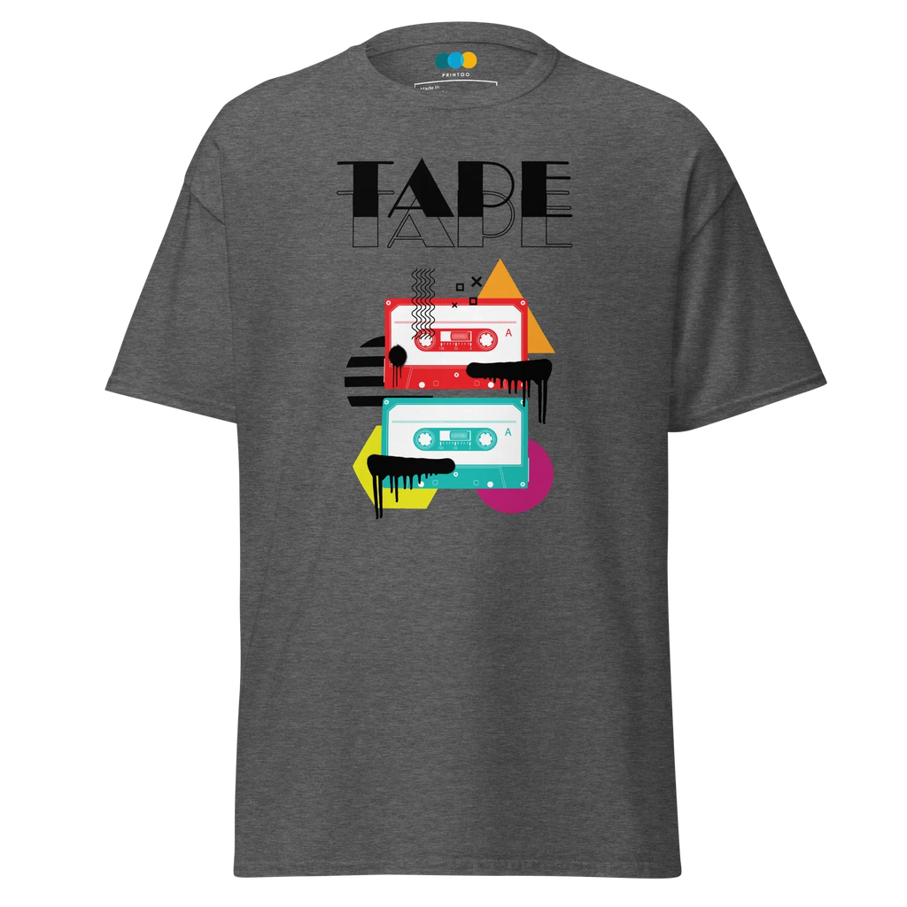 RETRO VIBE TAPE ART men’s t-shirt - Dark Heather / S - Printoo Shop - 3593913_15843