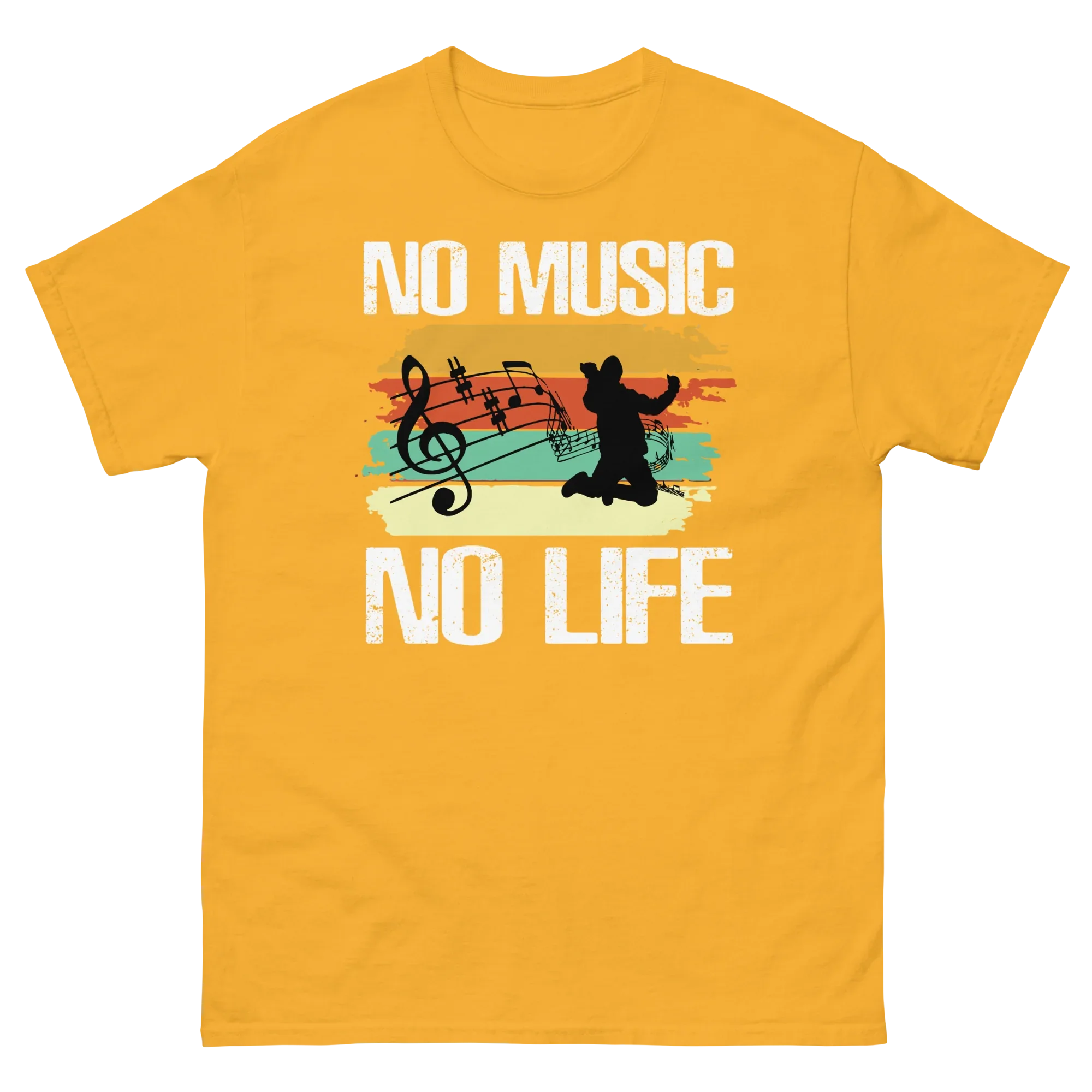 NO MUSIC NO LIFE unisex t -shirt - Printoo Shop - - 021.png, Music t-shirt, Unisex Classic Tee | Gildan 5000