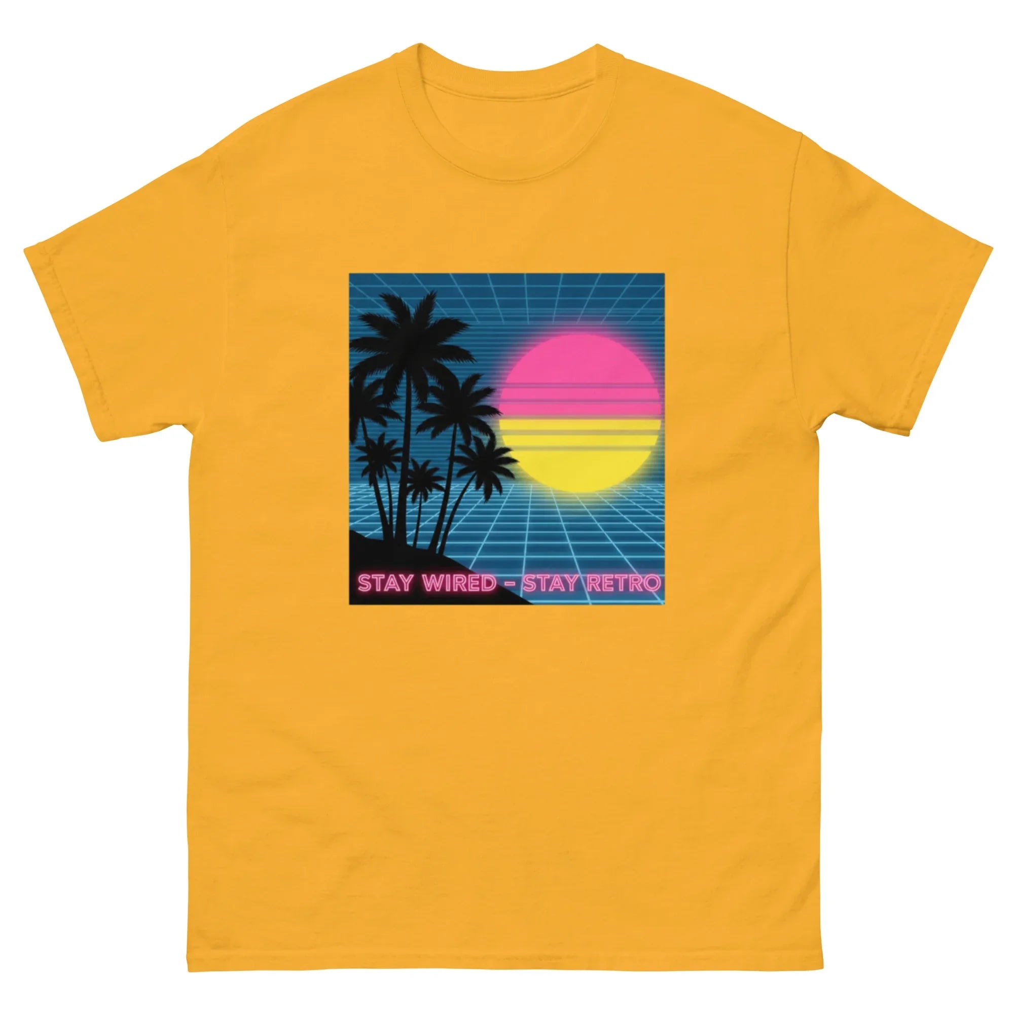 STAY WIRED STAY RETRO unisex t-shirt - Printoo Shop - - Retro & Synthwave T-Shirts, t-shirt, unisex, Unisex Classic Tee | Gildan 5000