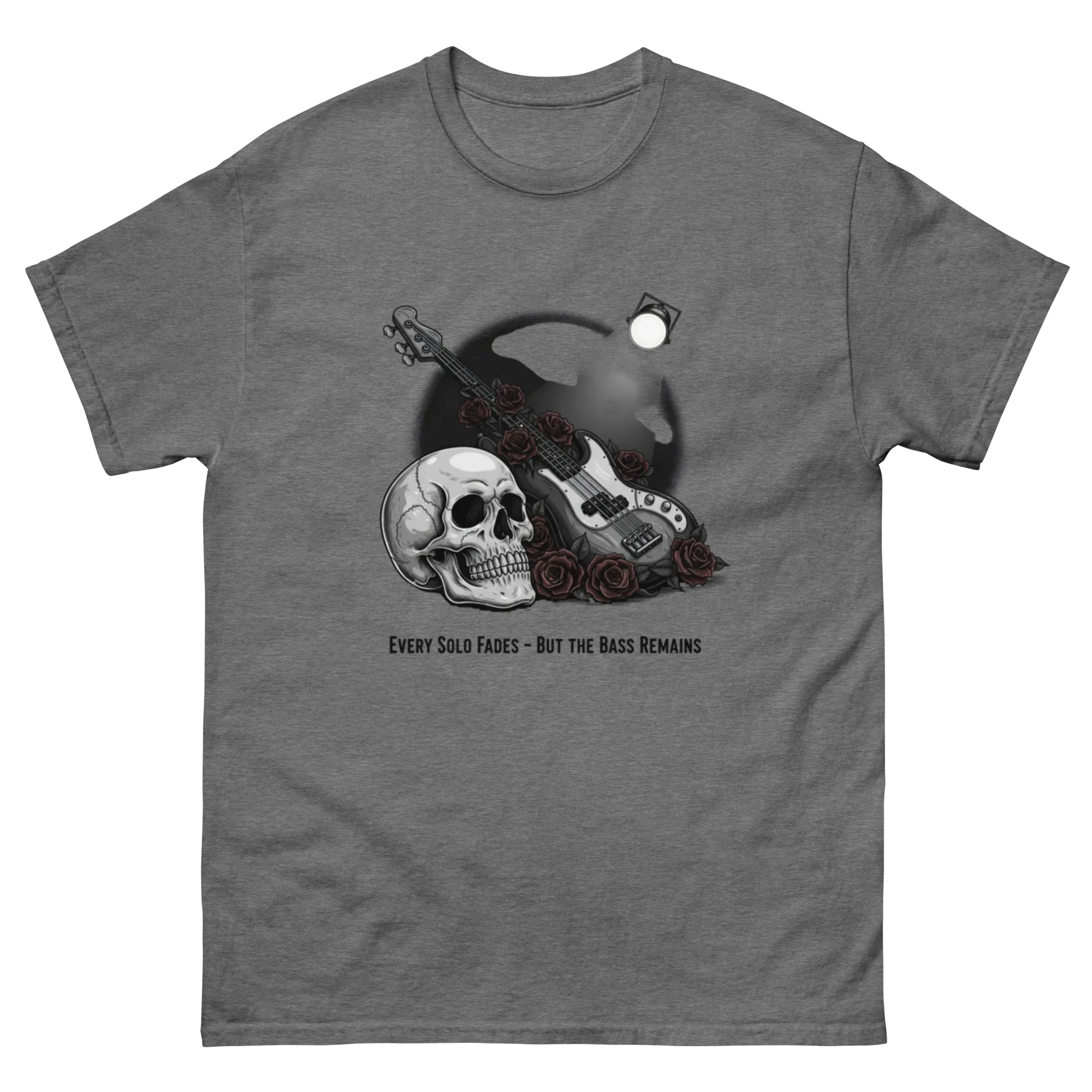 EVERY SOLO FADES BUT THE BASS REMAINS unisex t-shirt - Printoo Shop - - metalmusic, Music t-shirt, t-shirt, unisex, Unisex Classic Tee | Gildan 5000
