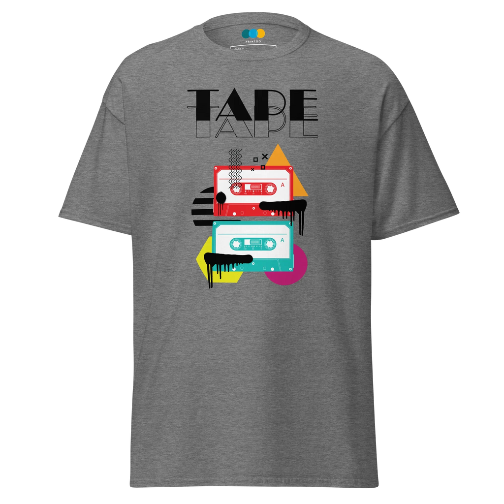 RETRO VIBE TAPE ART men’s t-shirt - Dark Heather / S - Printoo Shop - 3593913_15843