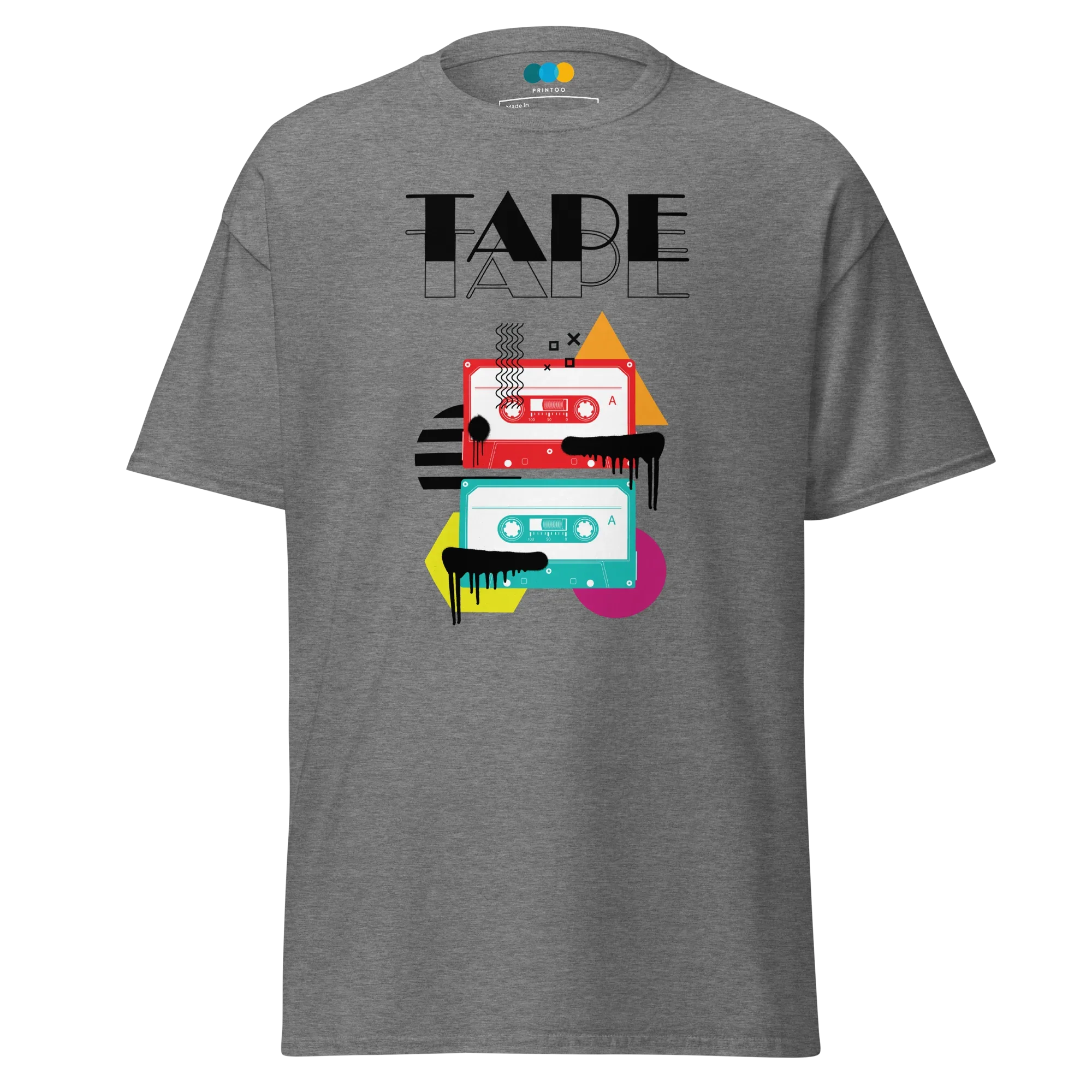 RETRO VIBE TAPE ART men’s t-shirt - Dark Heather / S - Printoo Shop - 3593913_15843