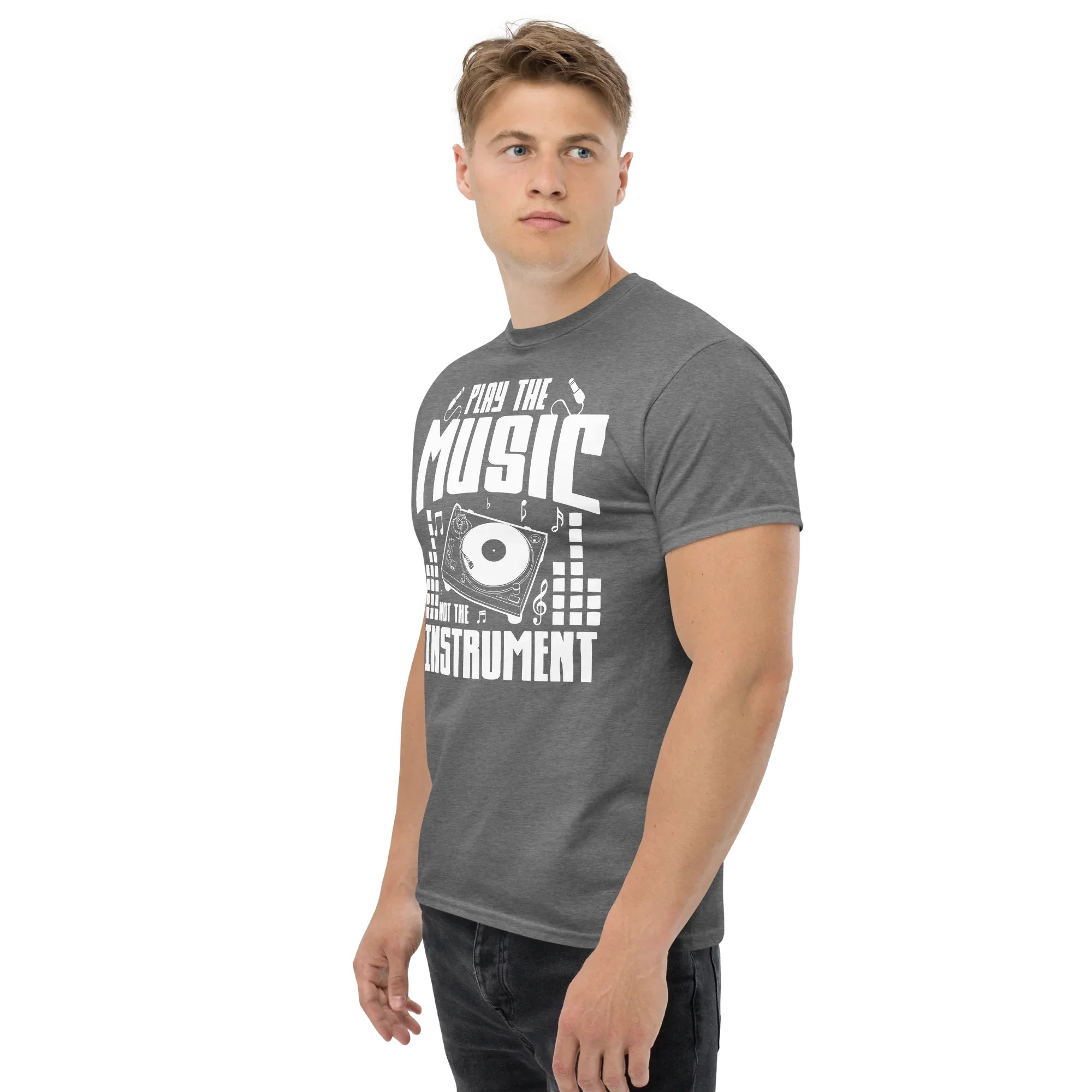 PLAY THE MUSIC NOT THE INSTRUMENT unisex t-shirt - - Music t-shirts - Printoo Shop
