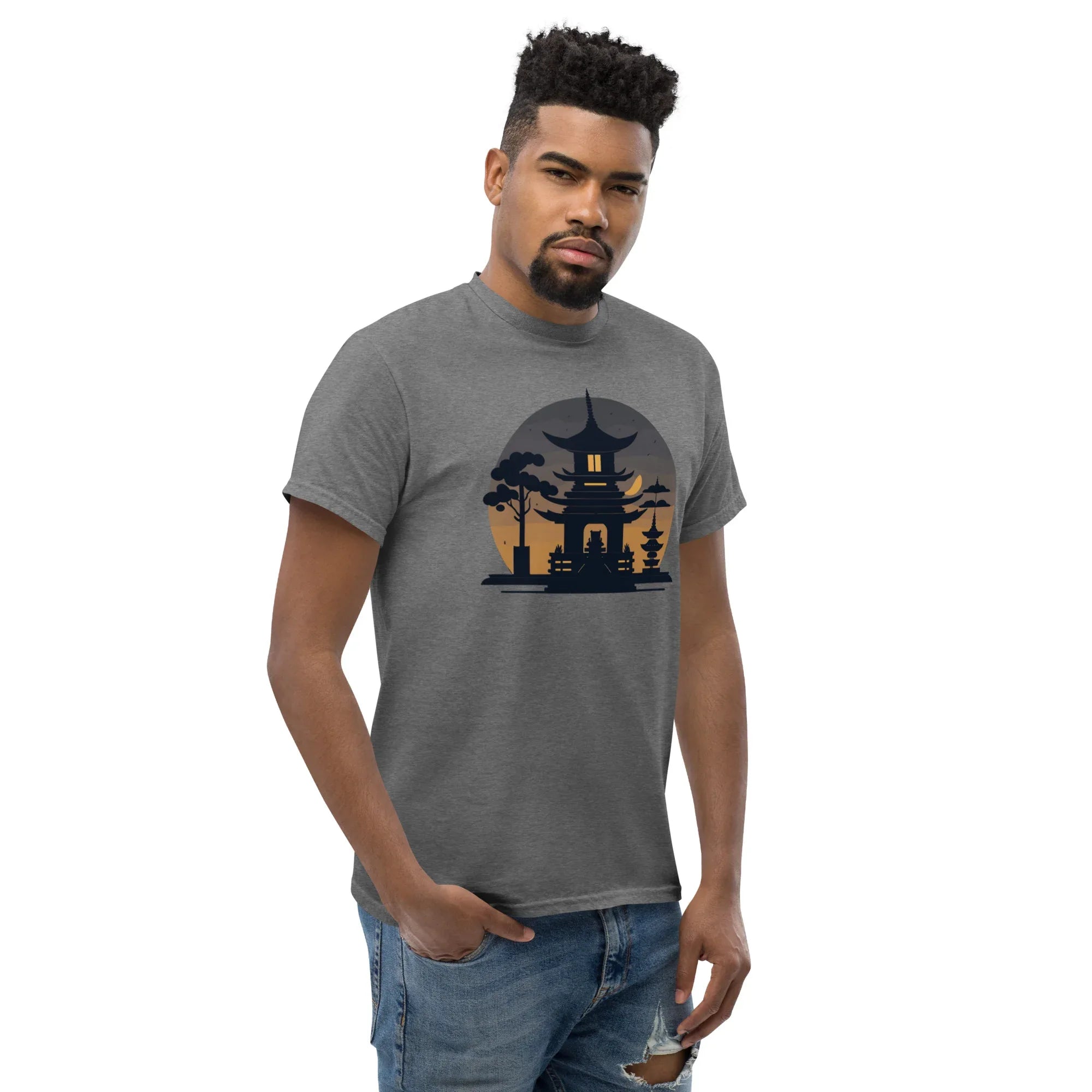 ZEN PAGODA NIGHT men’s t-shirt - Dark Chocolate / S - Printoo Shop - 2121444_15837