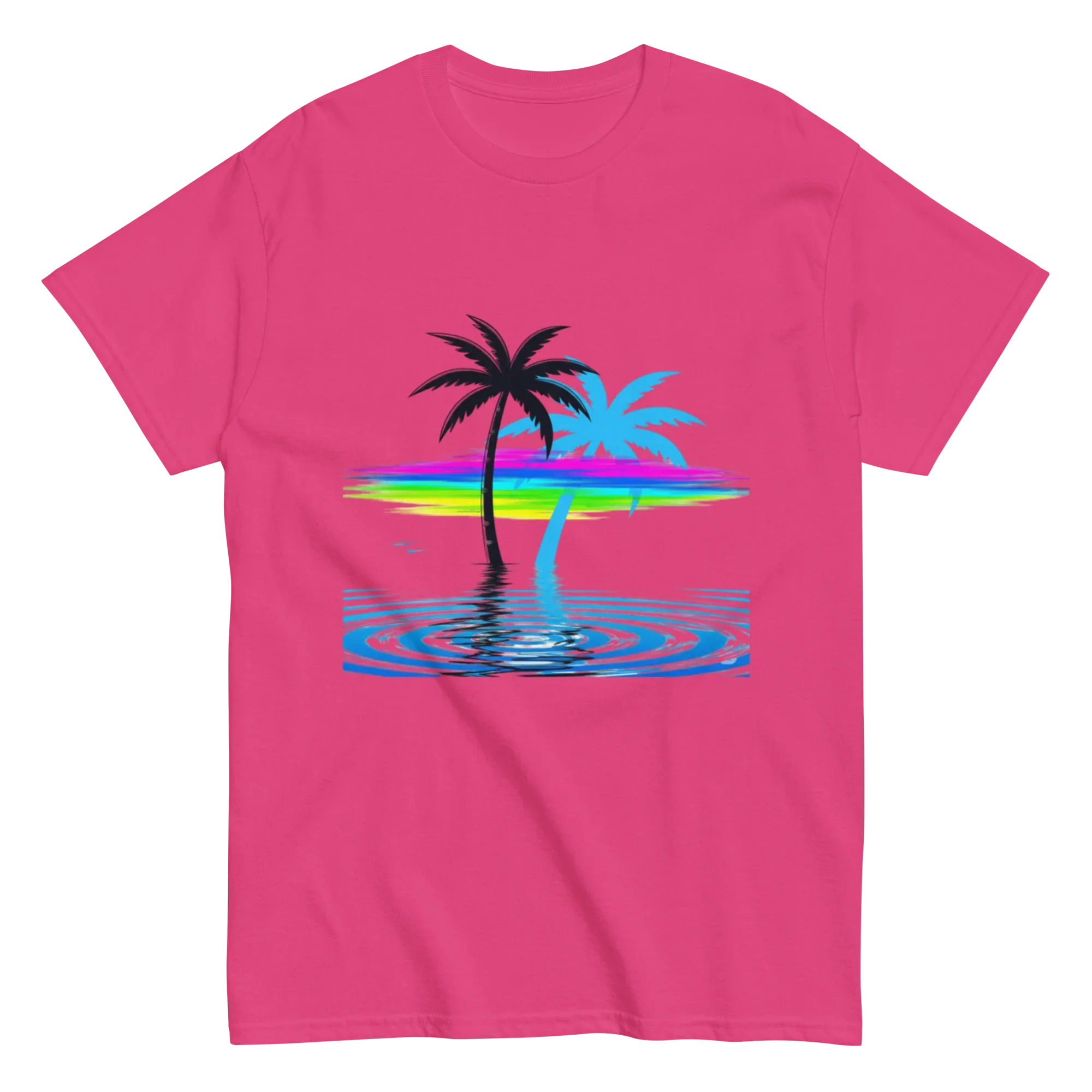 TROPICAL PARADISE PALM unisex t-shirt - Printoo Shop - - Retro & Synthwave T-Shirts, t-shirt, unisex, Unisex Classic Tee | Gildan 5000