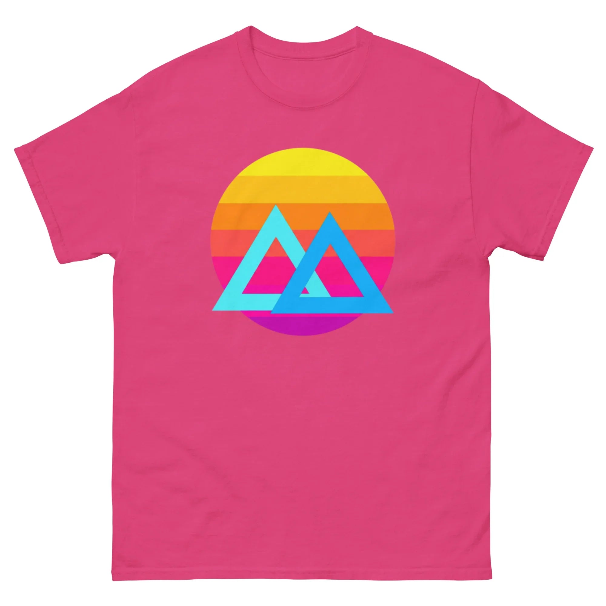 SUNSET GEOMETRY unisex t-shirt - Printoo Shop - - Retro & Synthwave T-Shirts, t-shirt, unisex, Unisex Classic Tee | Gildan 5000