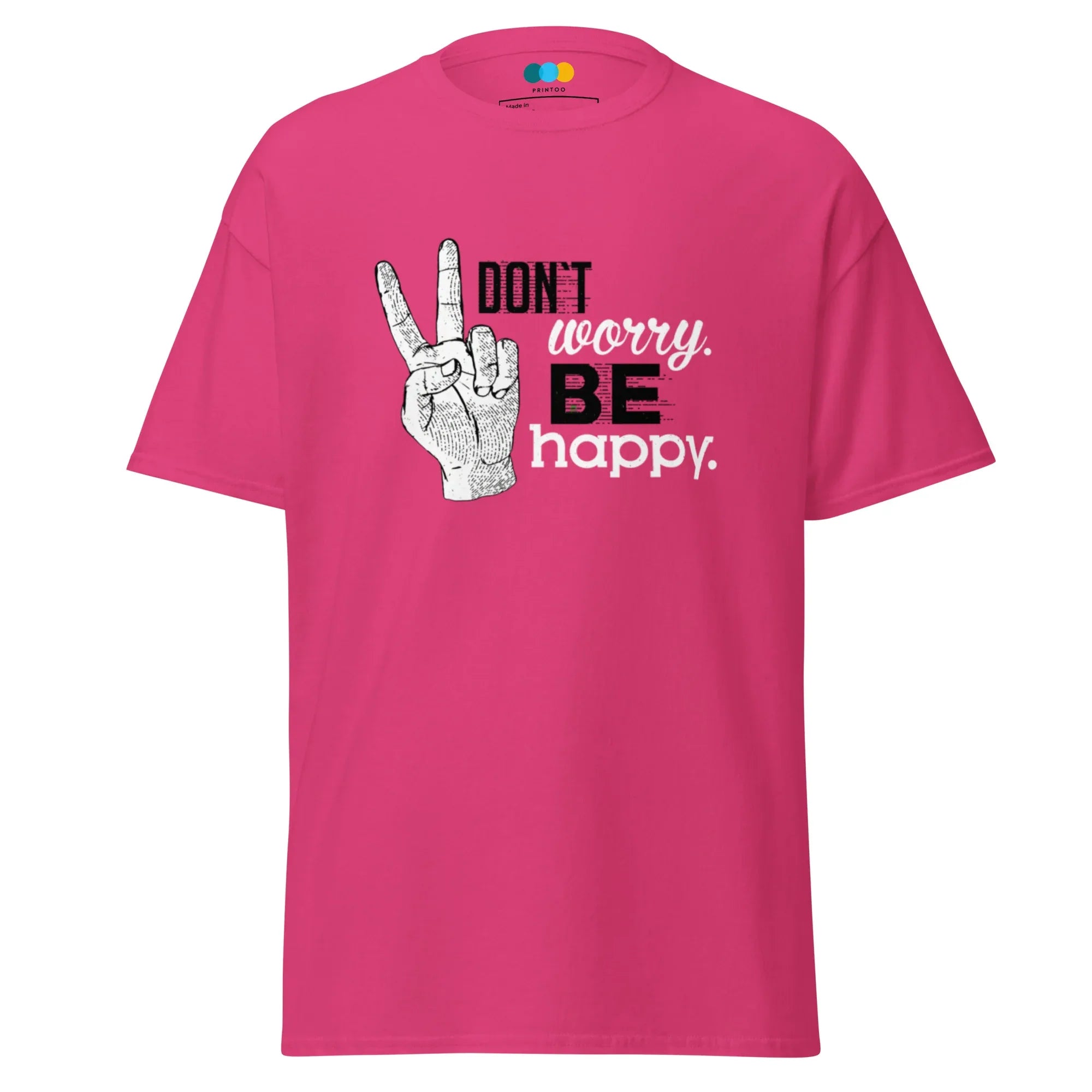 Produktbild: POSITIVE VIBES PEACE Damen T-Shirt - Cardinal / S - Printoo Shop - 6361284_15819