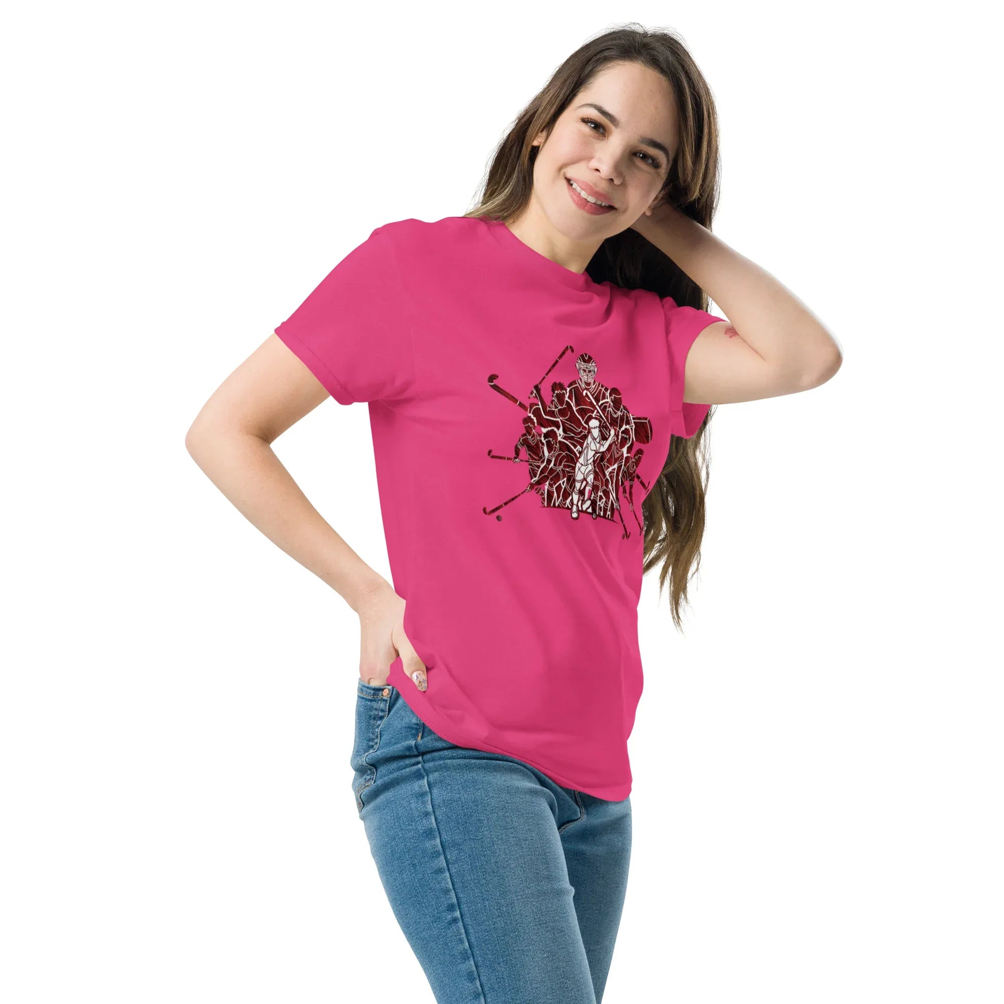 Produktbild: HOCKEY TEAM SPIRIT Damen T-Shirt - Heliconia / S - Printoo Shop - 8753898_21651