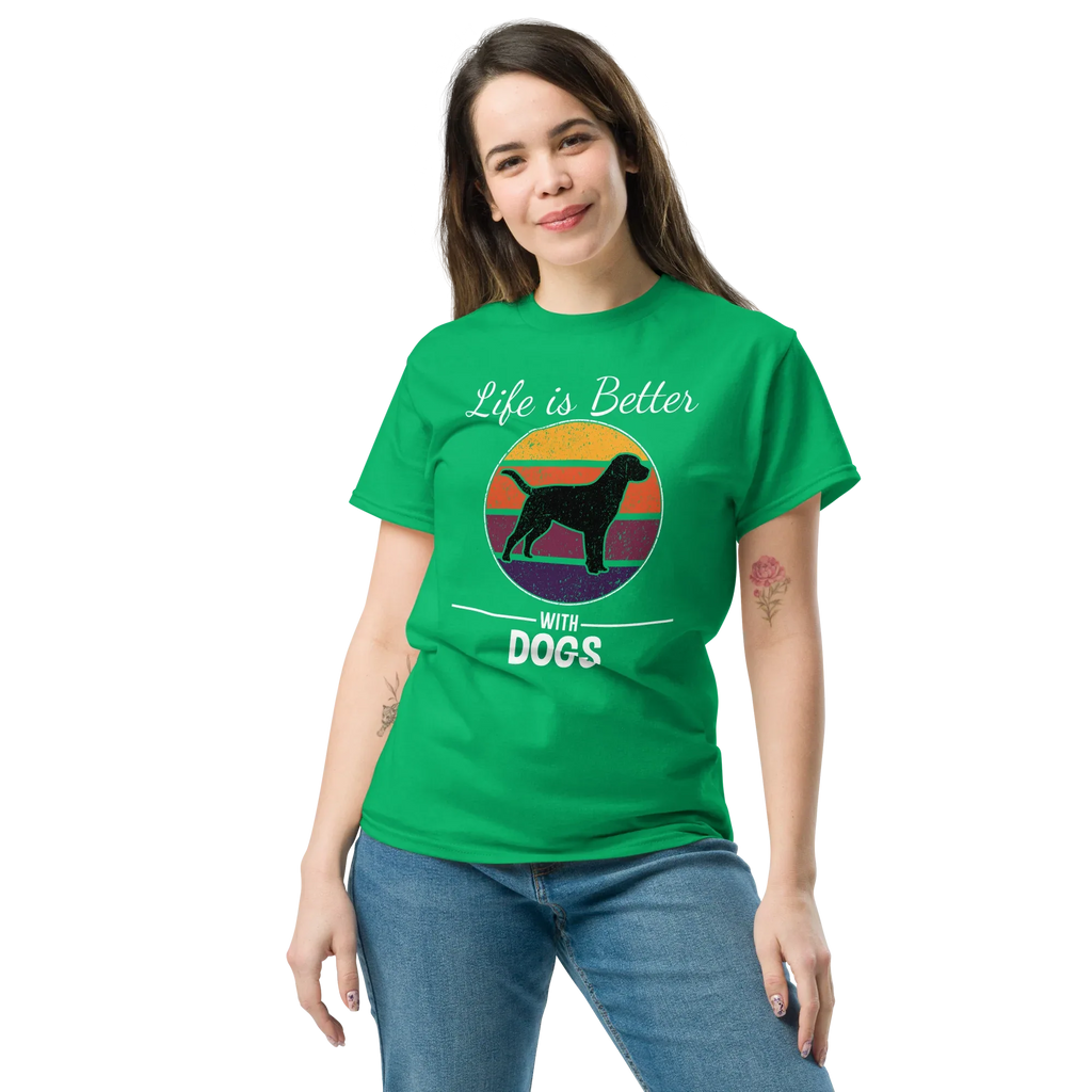 BETTER WITH DOGS unisex t-shirt - - Dogs t-shirt - Printoo Shop