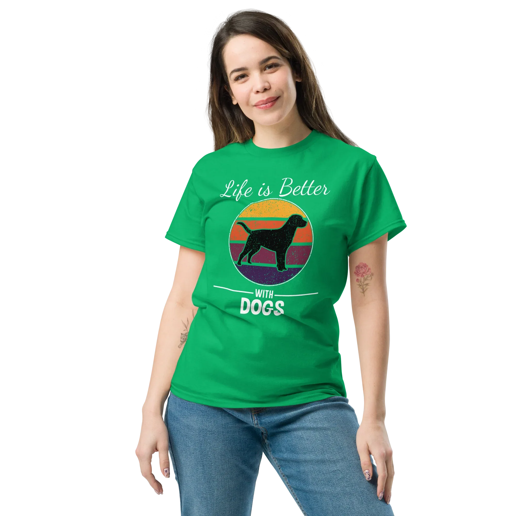 BETTER WITH DOGS unisex t-shirt - - Dogs t-shirt - Printoo Shop