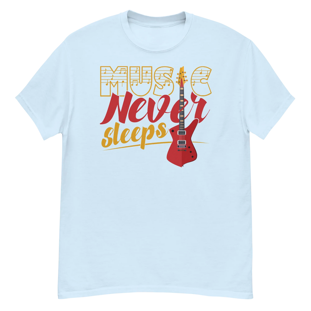 MUSIC NEVER SLEEPS unisex t-shirt - - Music t-shirts - Printoo Shop