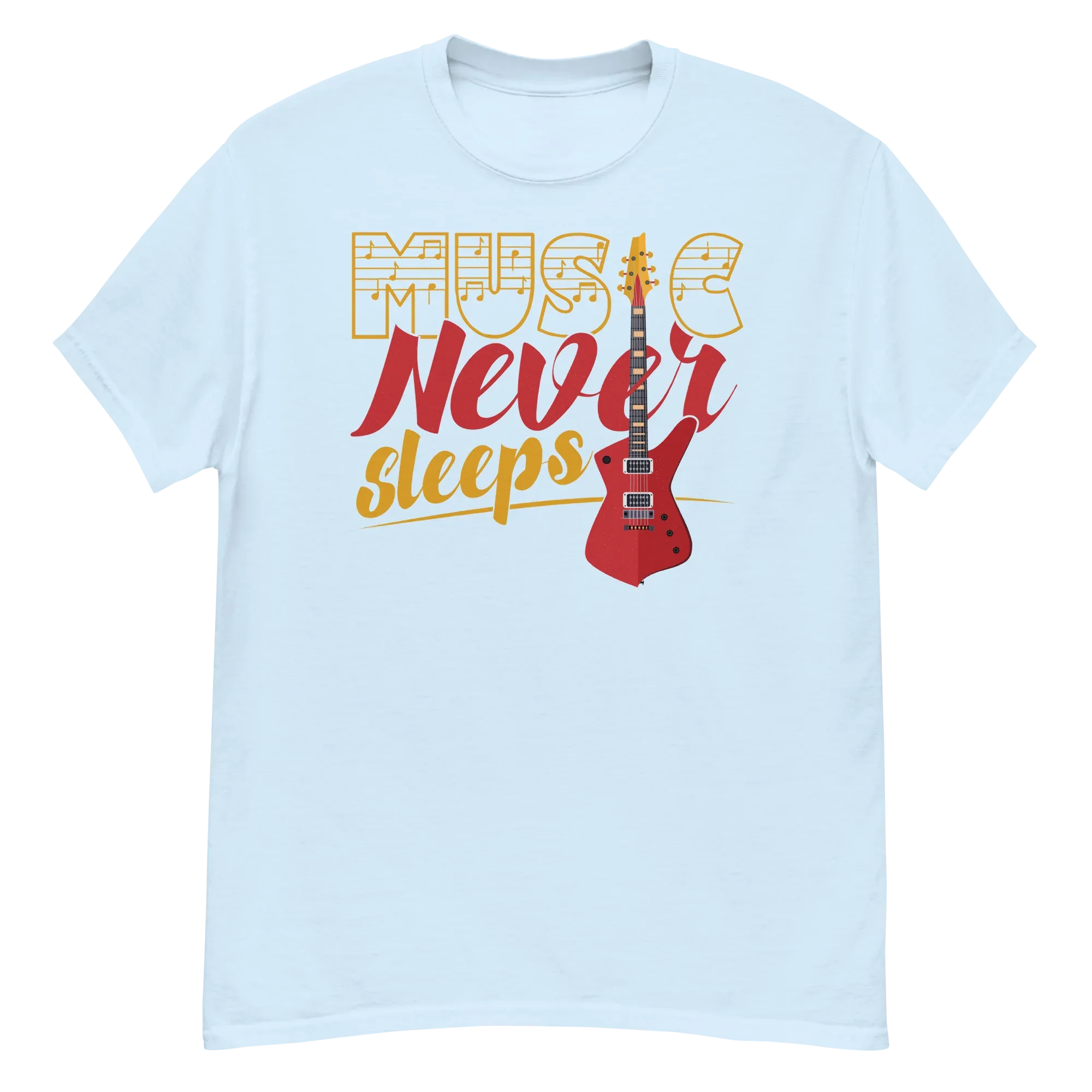 MUSIC NEVER SLEEPS unisex t-shirt - - Music t-shirts - Printoo Shop