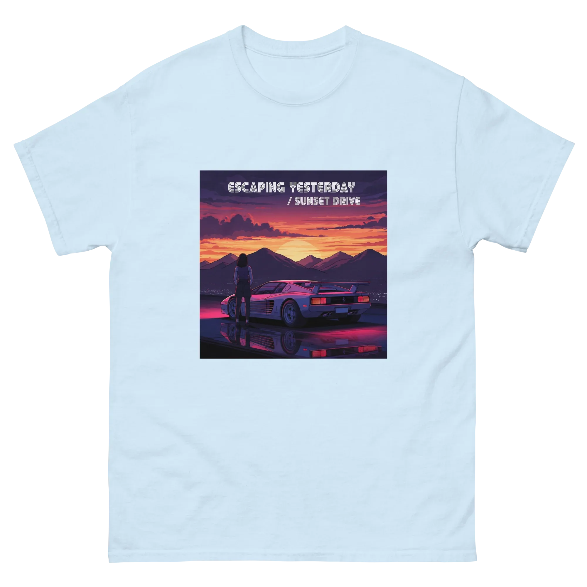 ESCAPING YESTERDAY unisex t-shirt - Printoo Shop - - Retro & Synthwave T-Shirts, t-shirt, unisex, Unisex Classic Tee | Gildan 5000