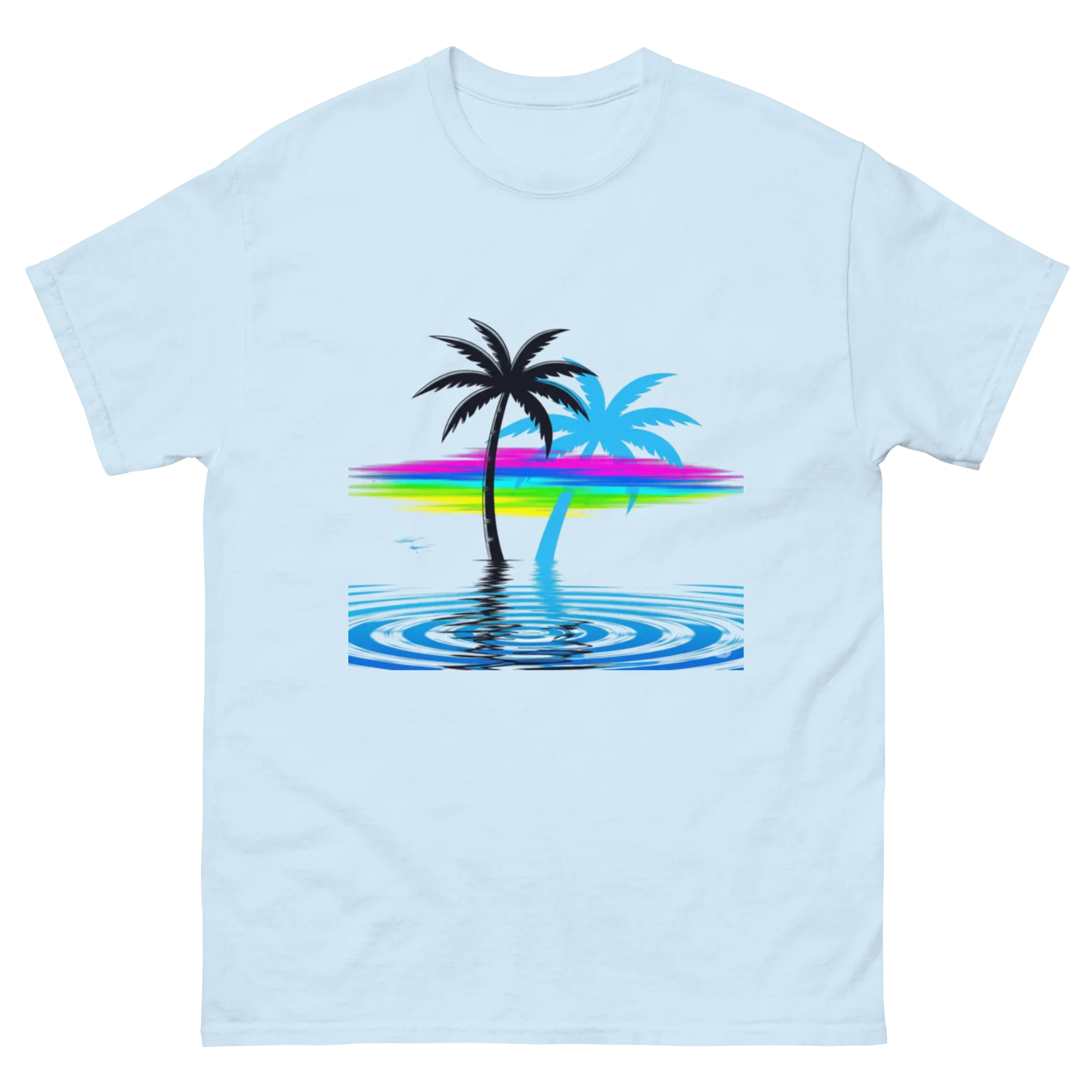 TROPICAL PARADISE PALM unisex t-shirt - Printoo Shop - - Retro & Synthwave T-Shirts, t-shirt, unisex, Unisex Classic Tee | Gildan 5000