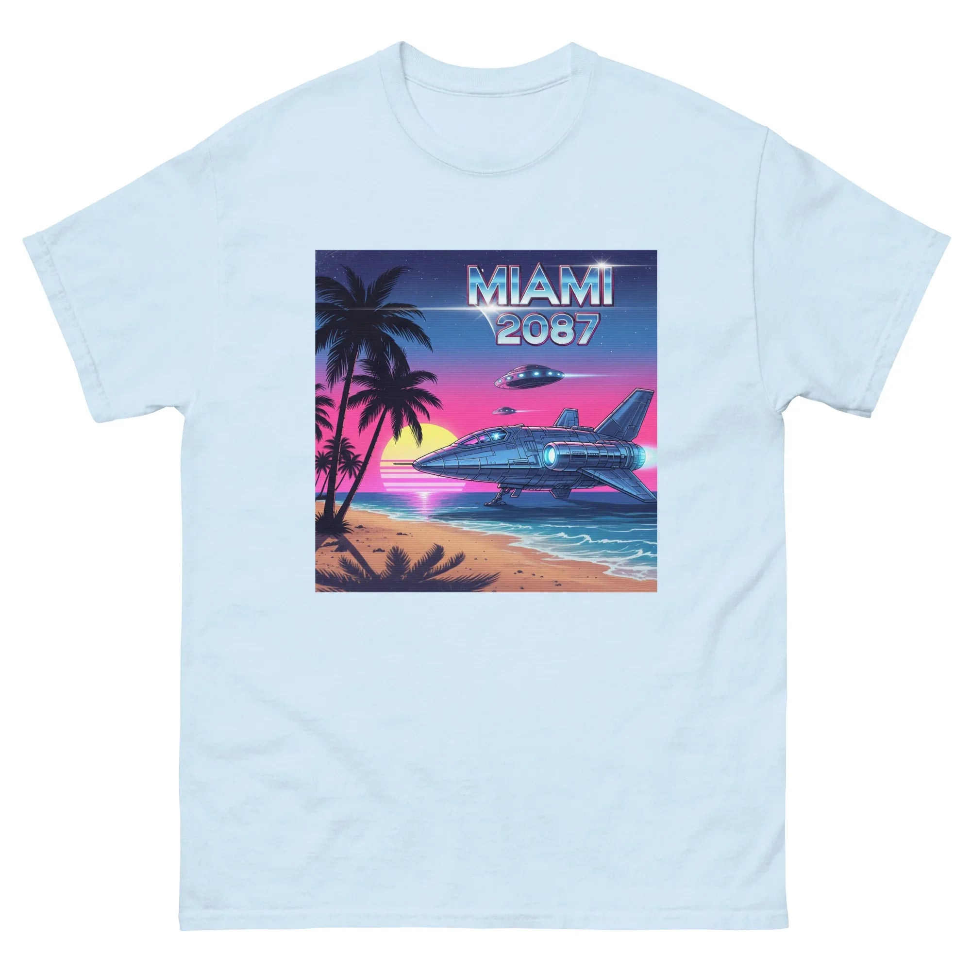 MIAMI 2087 FUTURE CITY unisex t-shirt - Printoo Shop - - Retro & Synthwave T-Shirts, t-shirt, unisex, Unisex Classic Tee | Gildan 5000