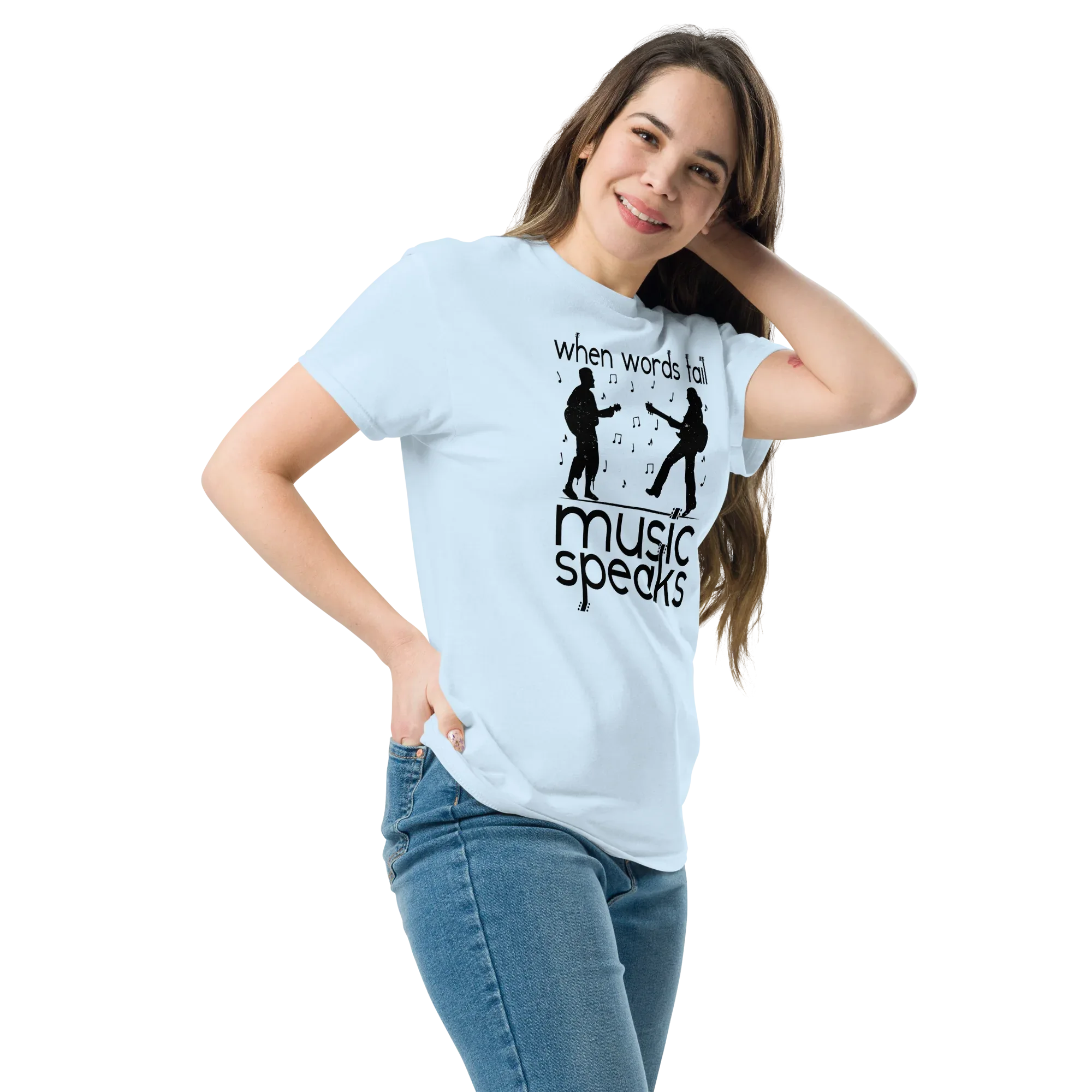 WHEN WORDS FAIL MUSIC SPEAKS unisex t-shirt - - Printoo Shop -