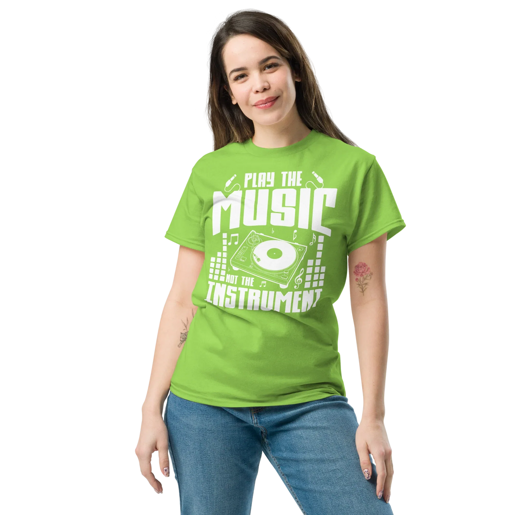 PLAY THE MUSIC NOT THE INSTRUMENT unisex t-shirt - - Music t-shirts - Printoo Shop
