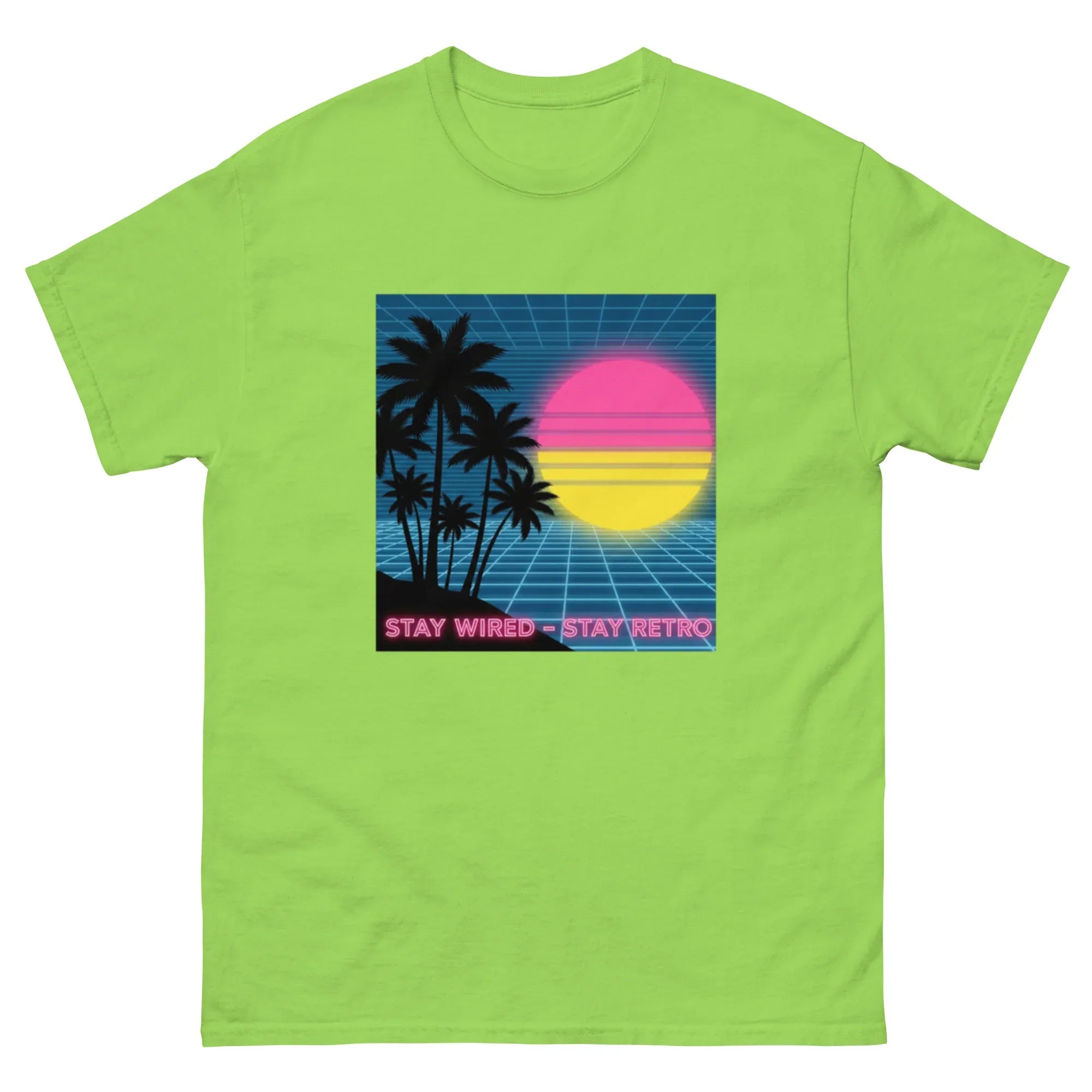 STAY WIRED STAY RETRO unisex t-shirt - Printoo Shop - - Retro & Synthwave T-Shirts, t-shirt, unisex, Unisex Classic Tee | Gildan 5000