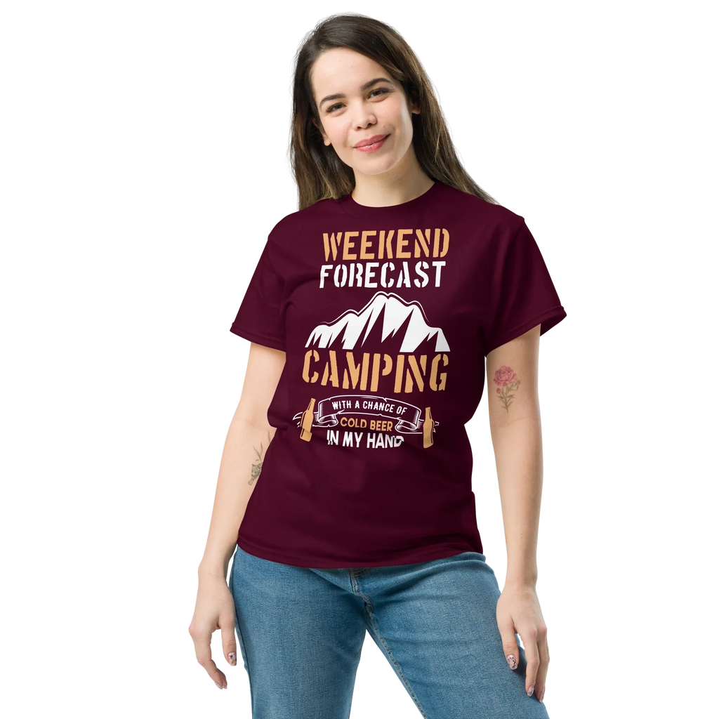 WEEKEND FORECAST unisex t-shirt - - Camping & Outdoor t-shirts - Printoo Shop
