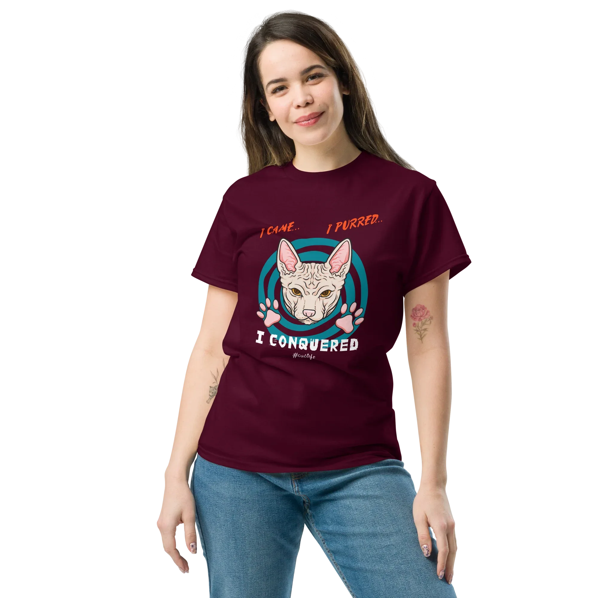 I CONQUERED CAT unisex t-shirt - - Cat t-shirts - Printoo Shop