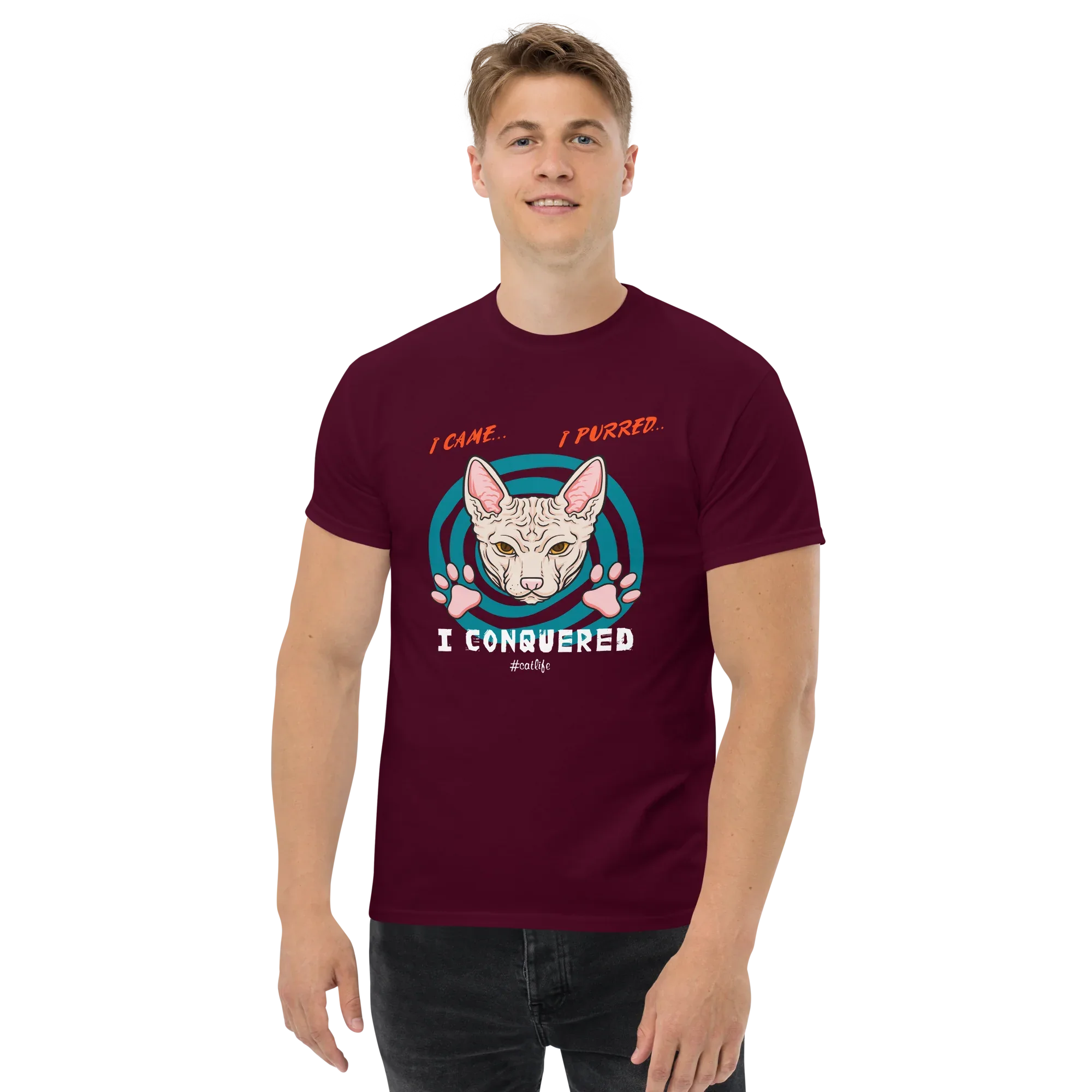 I CONQUERED CAT unisex t-shirt - - Cat t-shirts - Printoo Shop