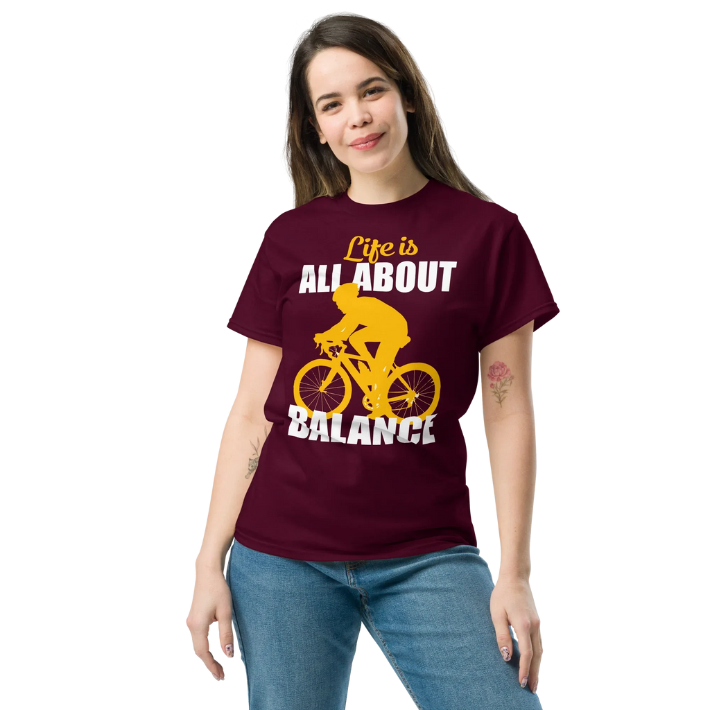 BALANCED LIFE unisex t-shirt - Printoo Shop - - bicycle, t-shirt, unisex, Unisex Classic Tee | Gildan 5000