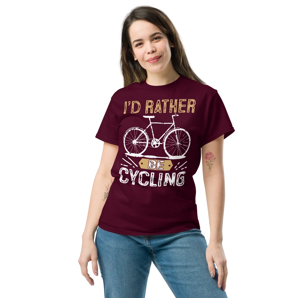 I'D RATHER BE CYCLING unisex t-shirt - - Bicycle t-shirts - Printoo Shop